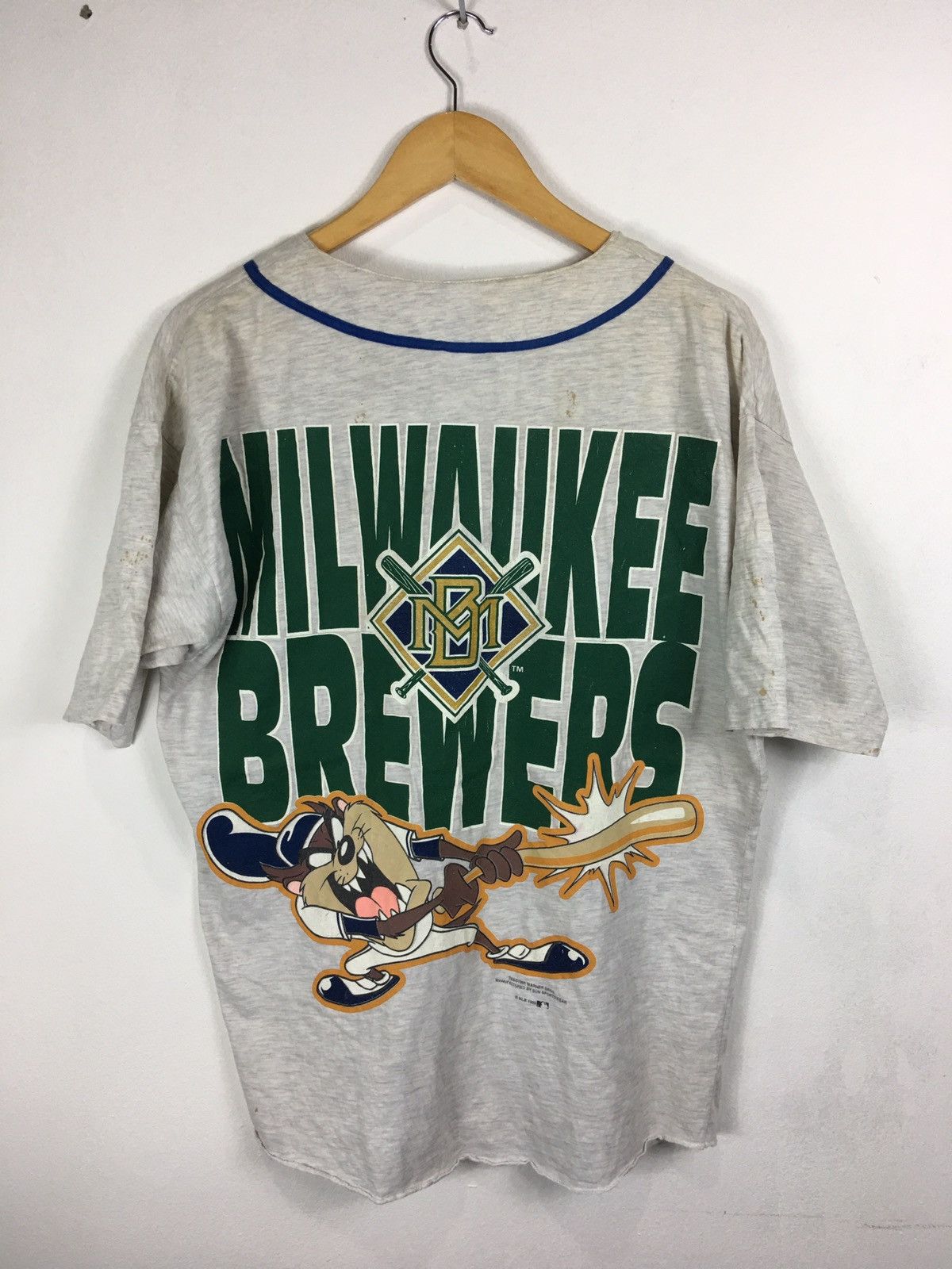 Cartoon Network 90s Vintage Taz Mania Milwaukee Brewers Baseball MLB Shirt Size US L / EU 52-54 / 3 - 1 Thumbnail