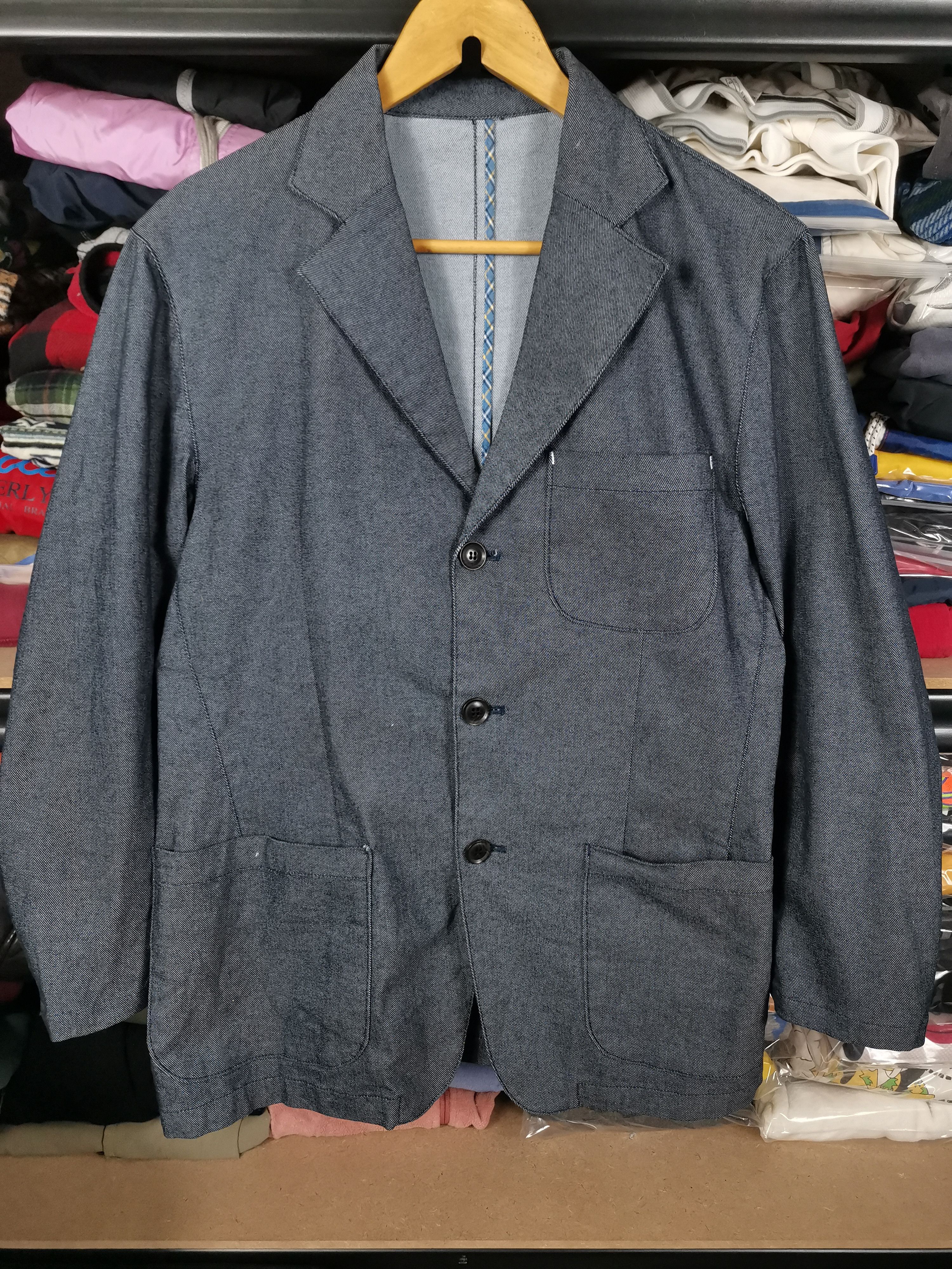 Japanese Brand Vintage Japanese Brand Takeo Kikuchi Denim Blazer Coat Size US S / EU 44-46 / 1 - 1 Thumbnail