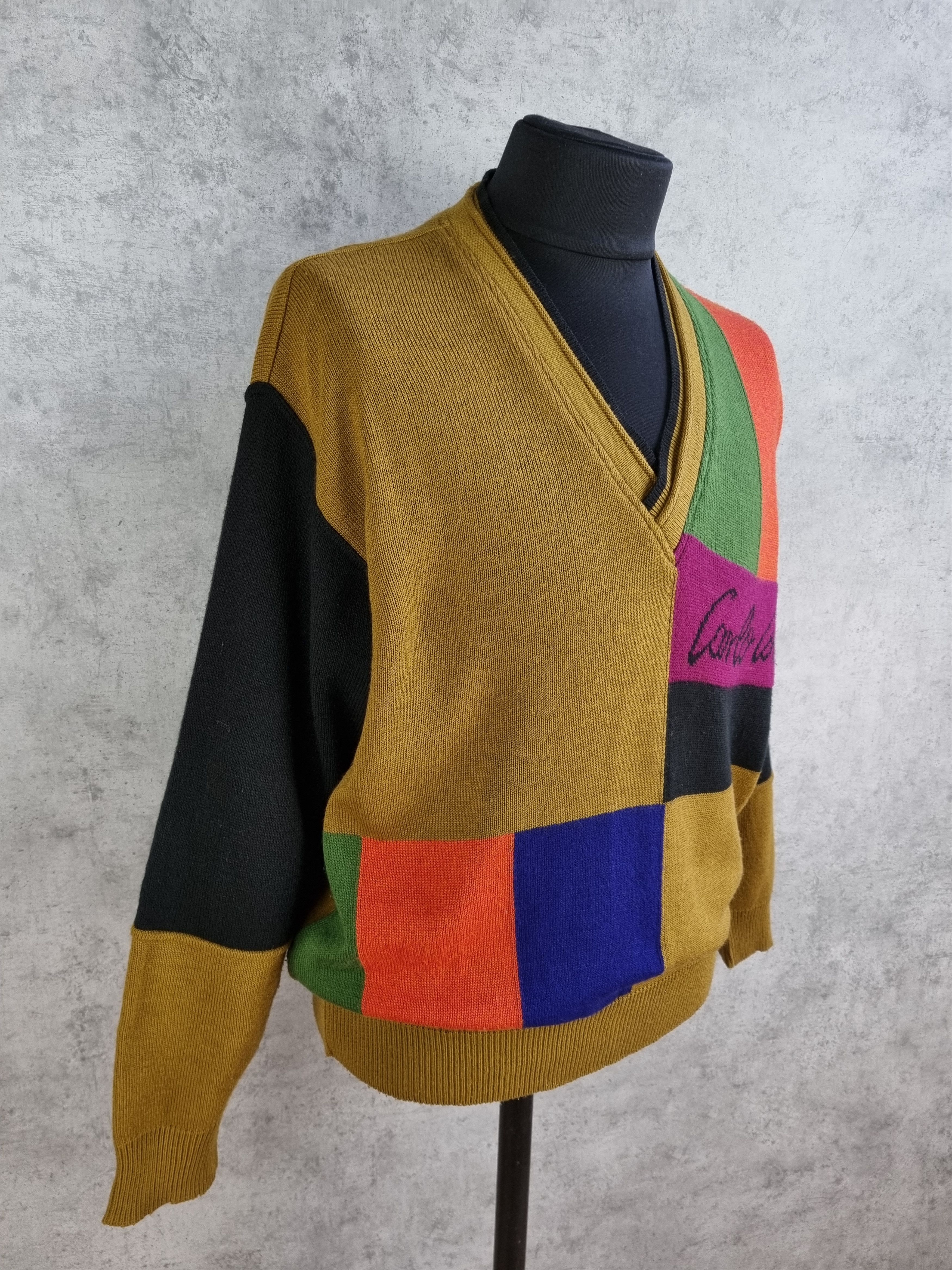 Carlo Colucci 80s Vintage Carlo Colucci Wool V Neck Sweater Size US L / EU 52-54 / 3 - 5 Thumbnail