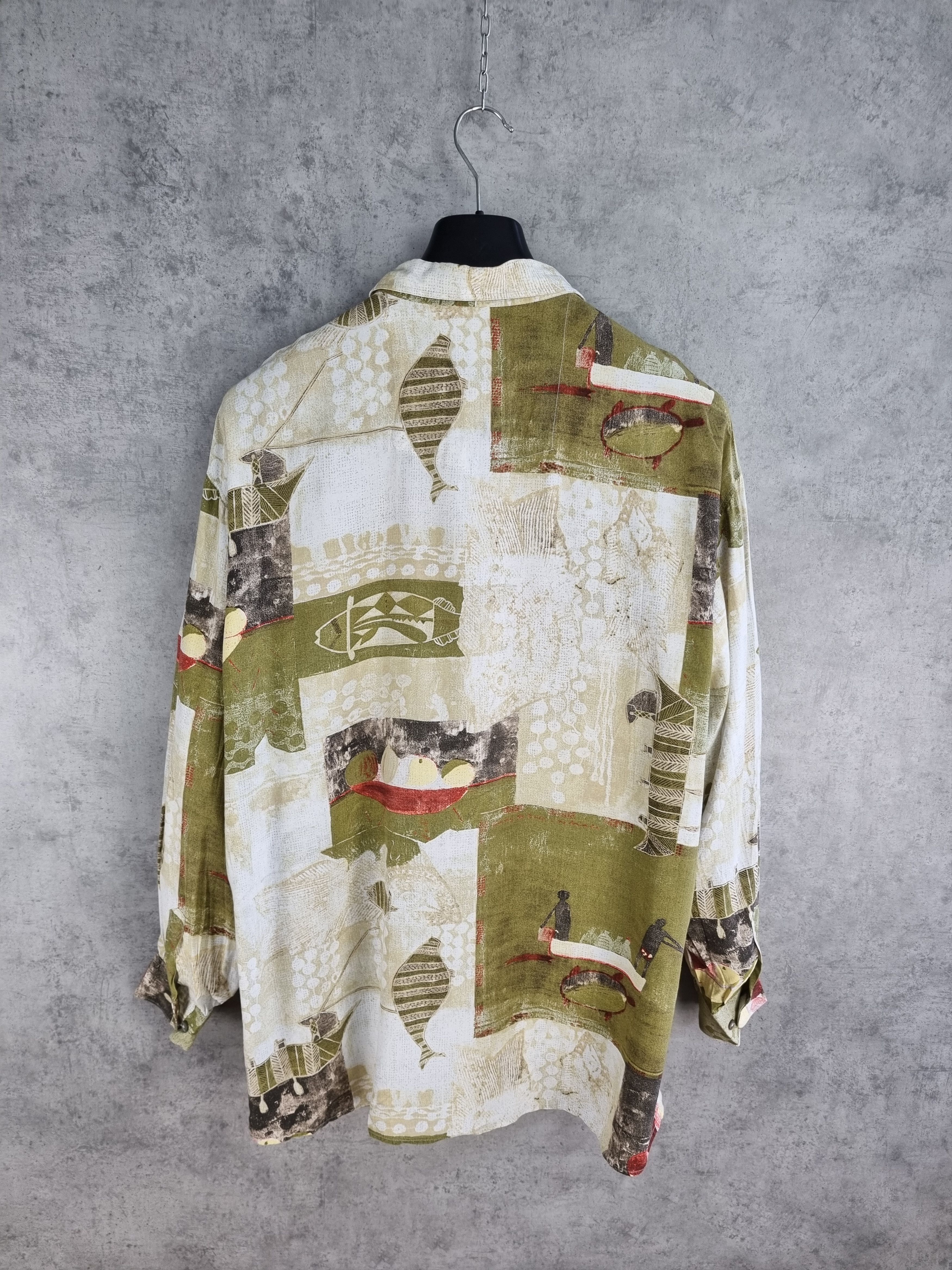 Vintage Rare Hawaiian Shirt Abstract Print DRIES VAN NOTEN style Size US M / EU 48-50 / 2 - 3 Thumbnail