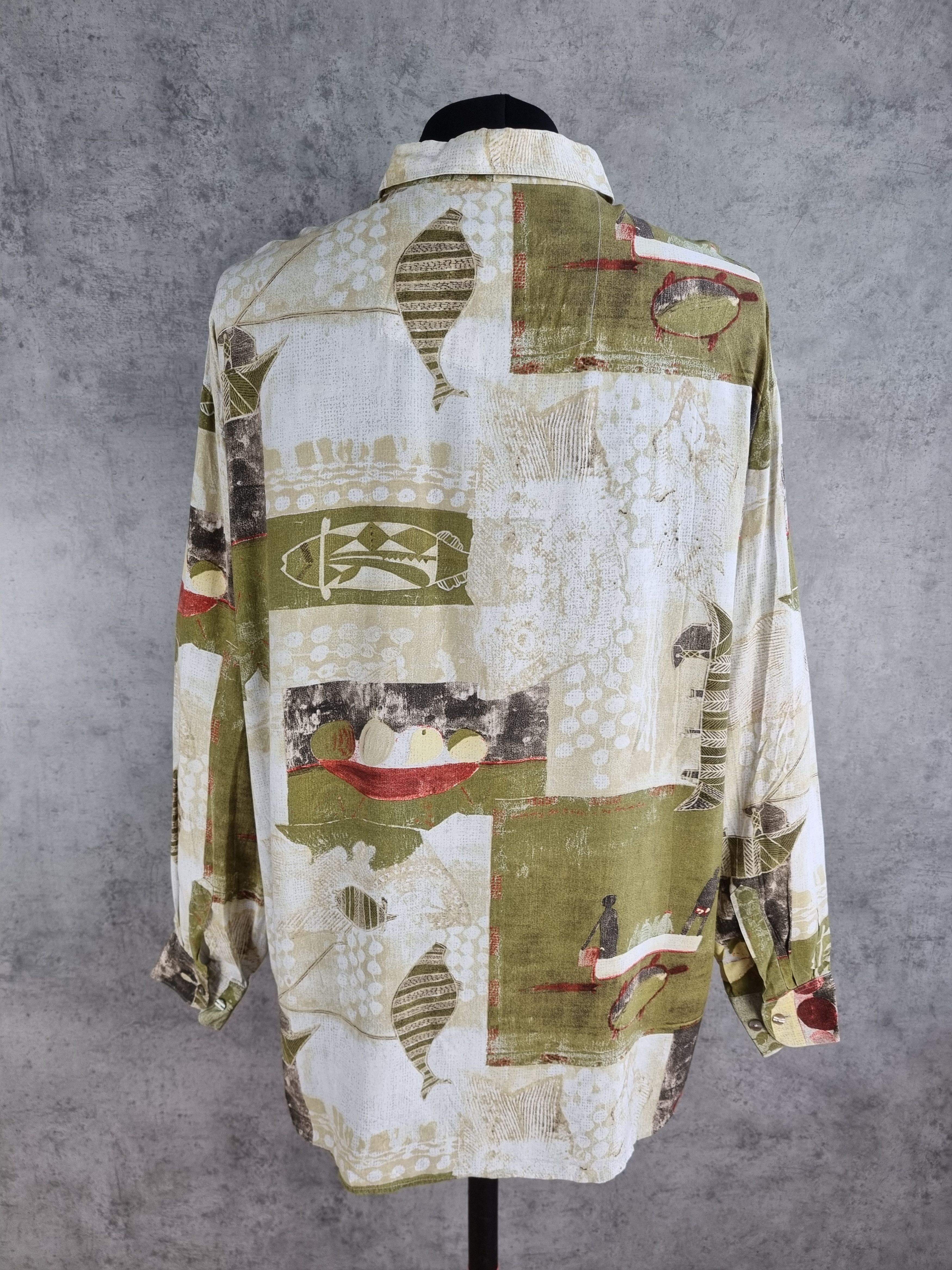 Vintage Rare Hawaiian Shirt Abstract Print DRIES VAN NOTEN style Size US M / EU 48-50 / 2 - 5 Thumbnail