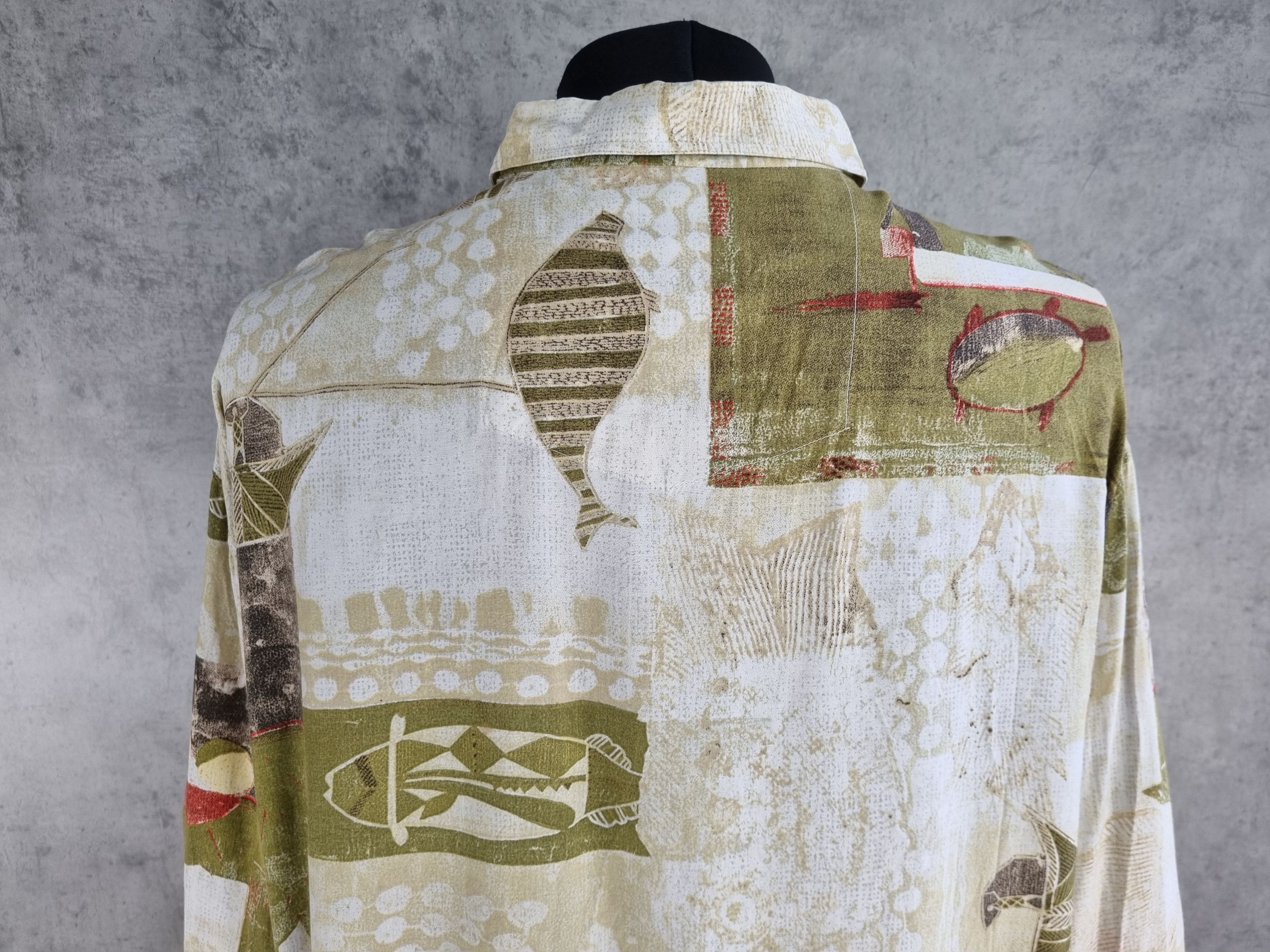 Vintage Rare Hawaiian Shirt Abstract Print DRIES VAN NOTEN style Size US M / EU 48-50 / 2 - 6 Thumbnail