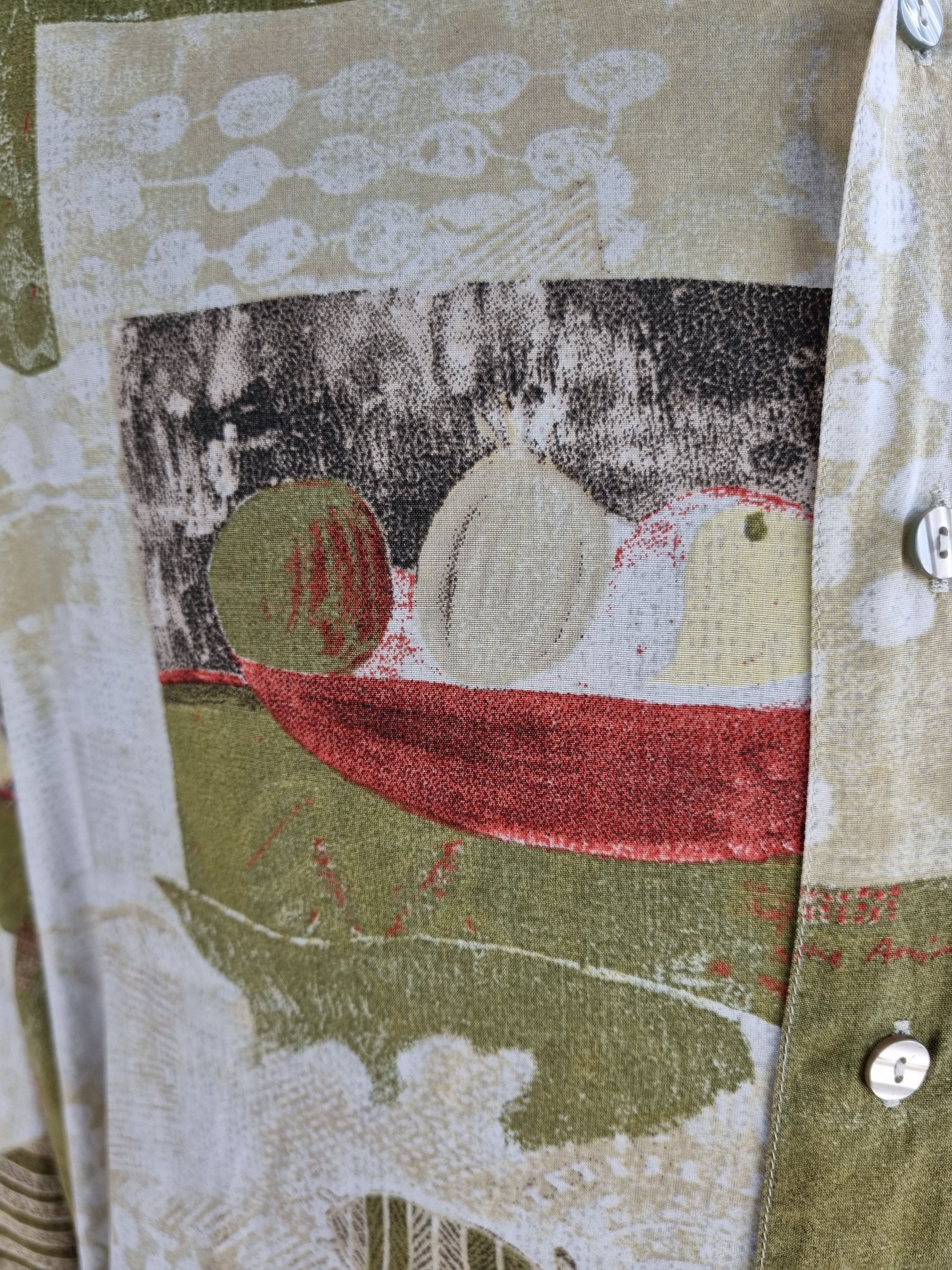 Vintage Rare Hawaiian Shirt Abstract Print DRIES VAN NOTEN style Size US M / EU 48-50 / 2 - 12 Thumbnail