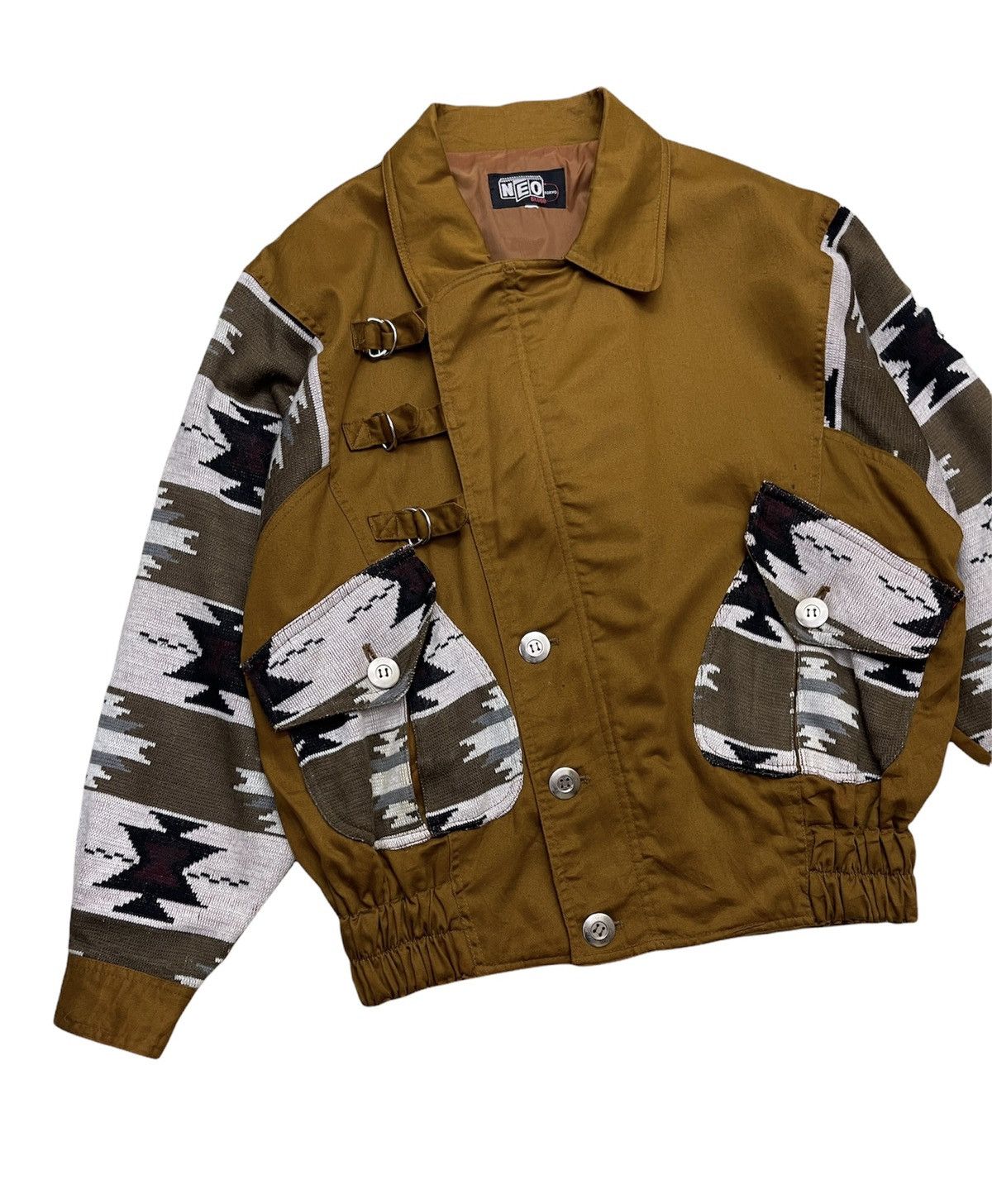 Japanese Brand Vintage Neo Blood Tokyo Navajo Hybrid Bomber Jacket Size US L / EU 52-54 / 3 - 1 Thumbnail