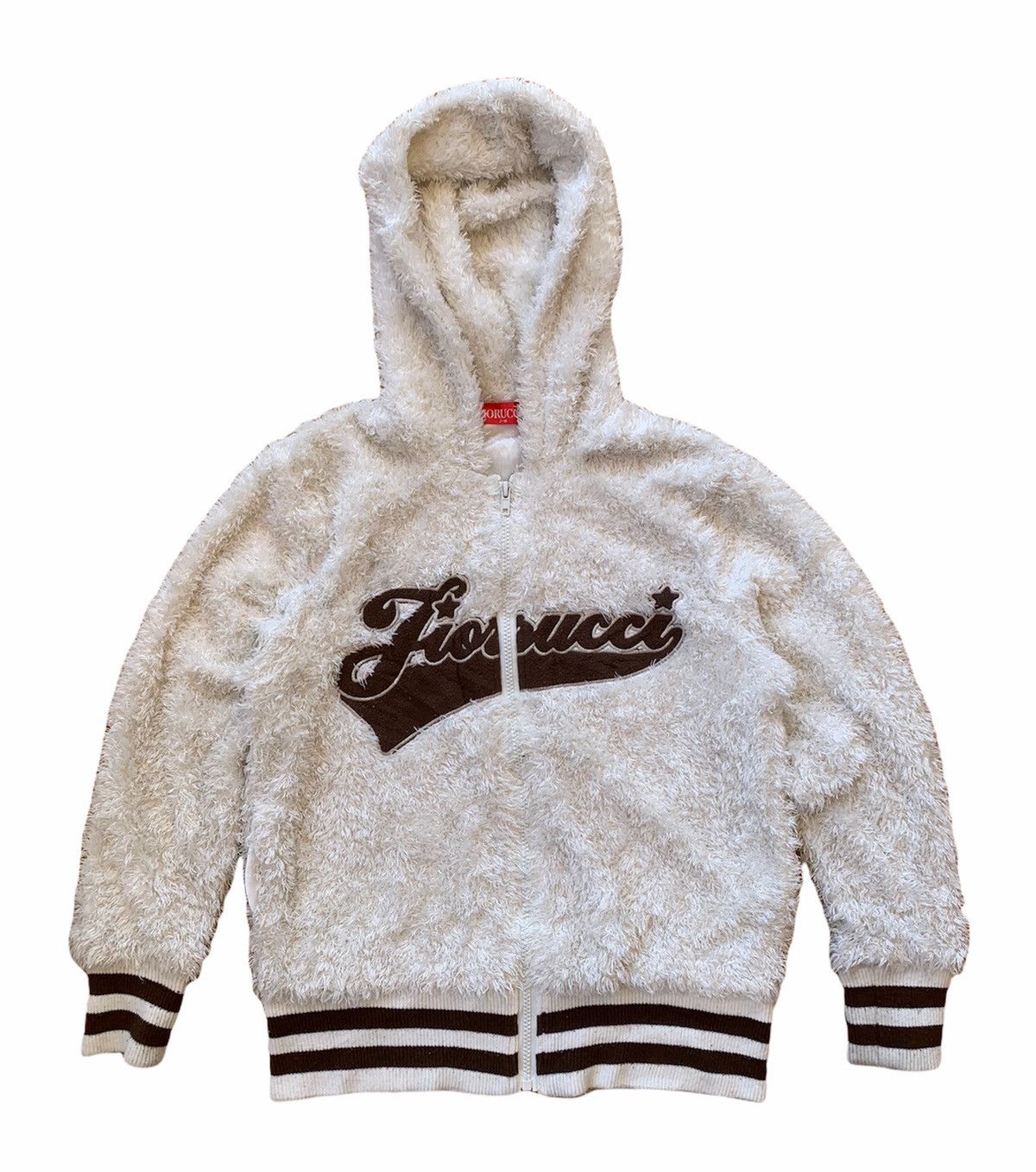 Pre-owned Fiorucci X If Six Was Nine Fiorucci Spellout Logo Mink Fur Hoodie In White