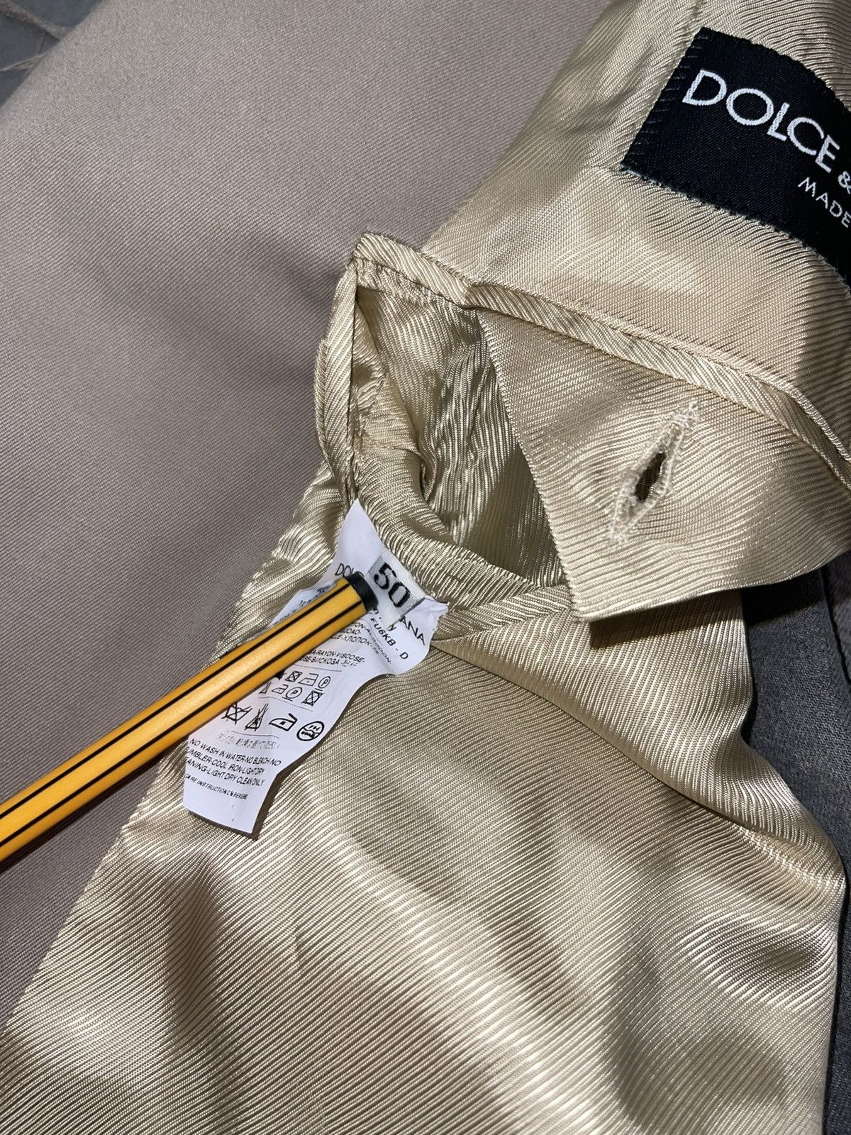 Dolce & Gabbana Dolce & Gabbana Distressed Denim Beige Blazer Jacket Size US M / EU 48-50 / 2 - 17 Thumbnail