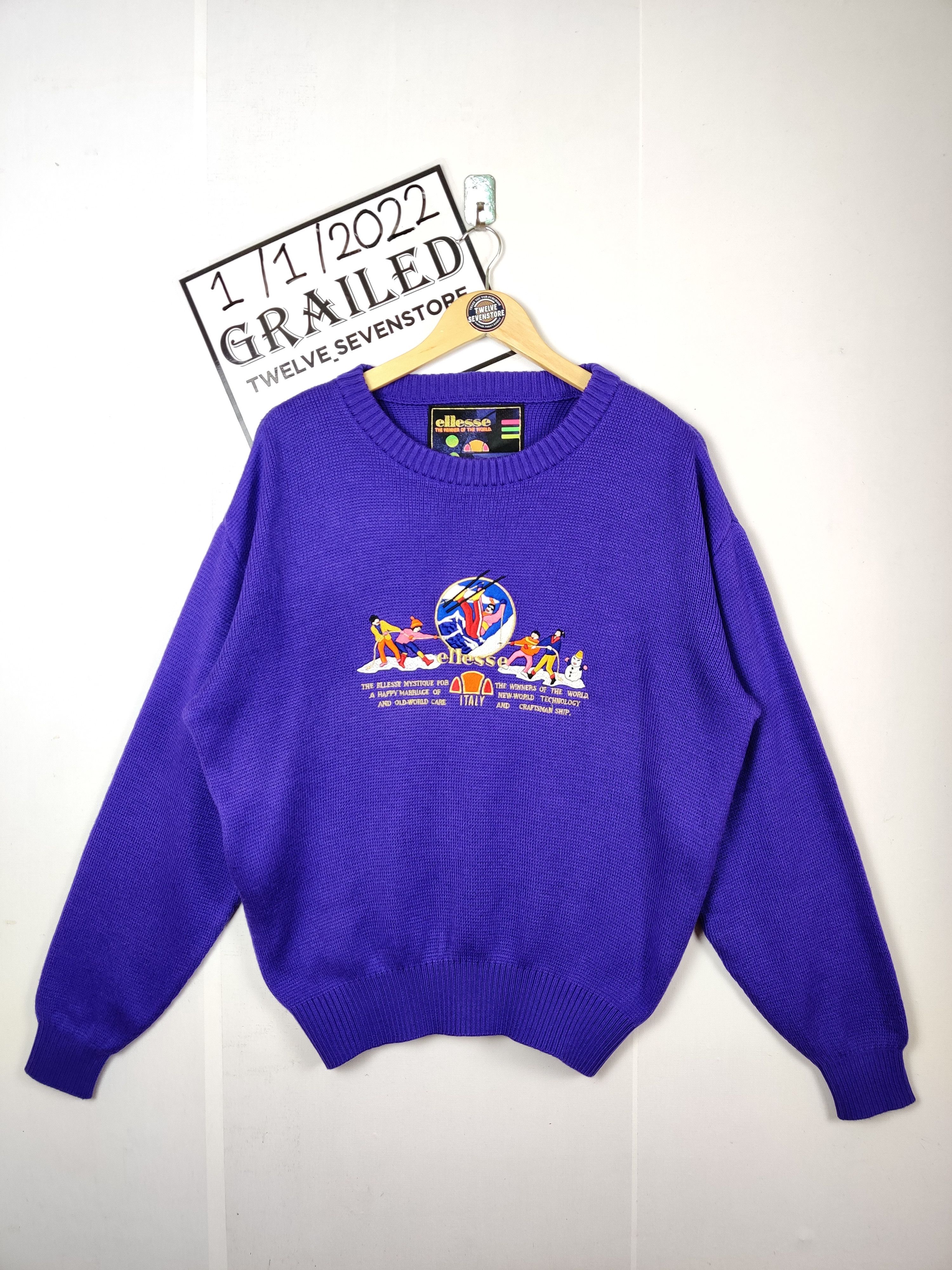 Ellesse Vintage Ellesse Embroidery Knit Sweater Size US M / EU 48-50 / 2 - 1 Thumbnail
