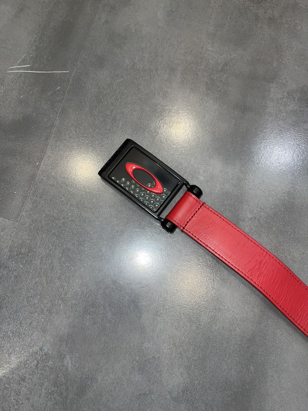 Oakley Oakley Big Buckle Red Leather Belt Size ONE SIZE - 1 Thumbnail