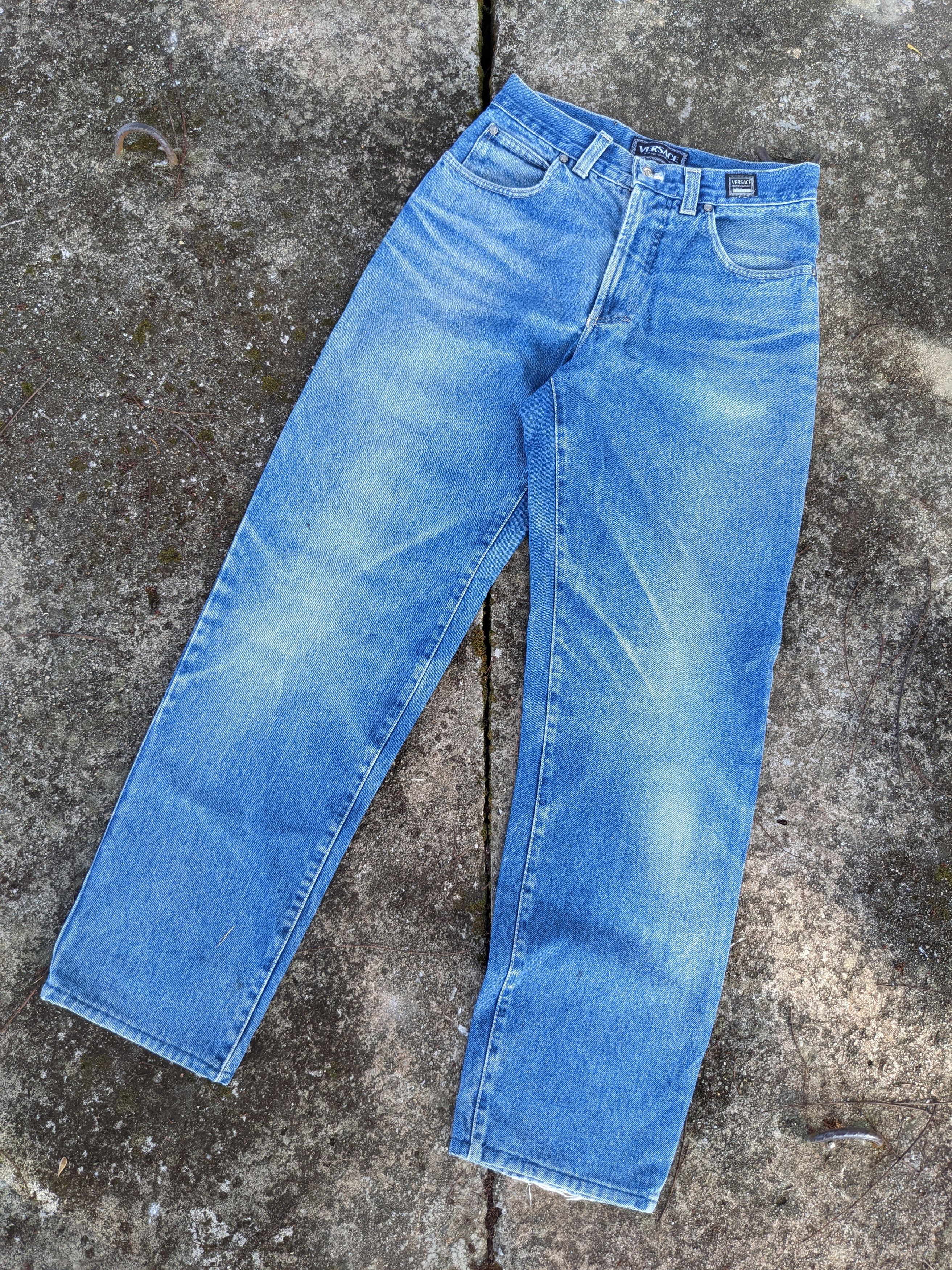 image of Distressed Denim x Versace Jeans Couture Distressed Versace Jeans Couture Denim in Blue Denim (Size