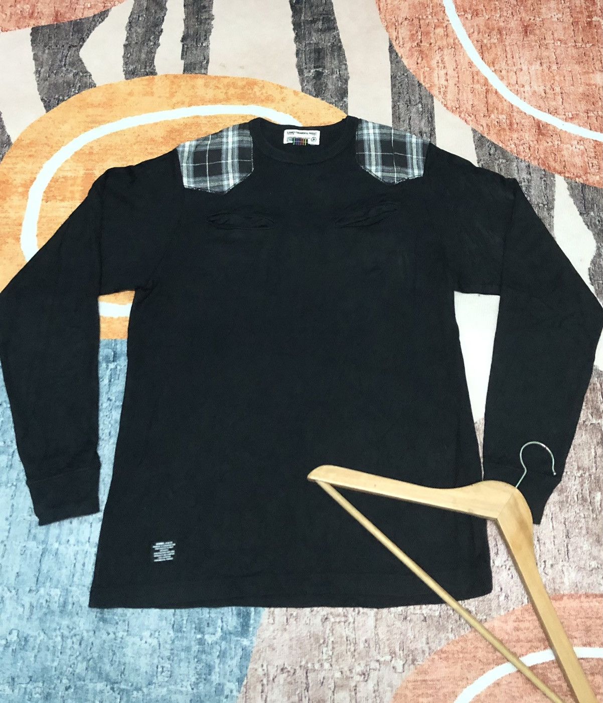 image of Vintage Scanner Fundamental Product Patch Work Long Sleeve in Black, Men's (Size Medium)