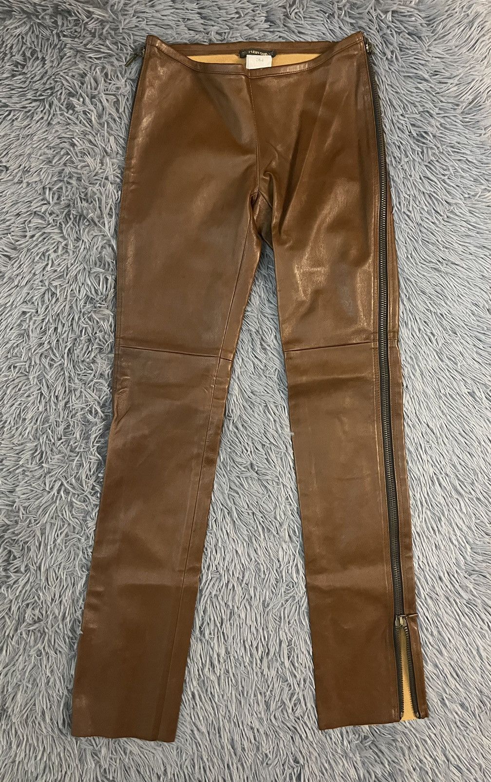 Genuine Leather × plein sud Plain Sud Avant Garde zipped real leather pants Size 26" / US 2 / IT 38 - 2 Thumbnail