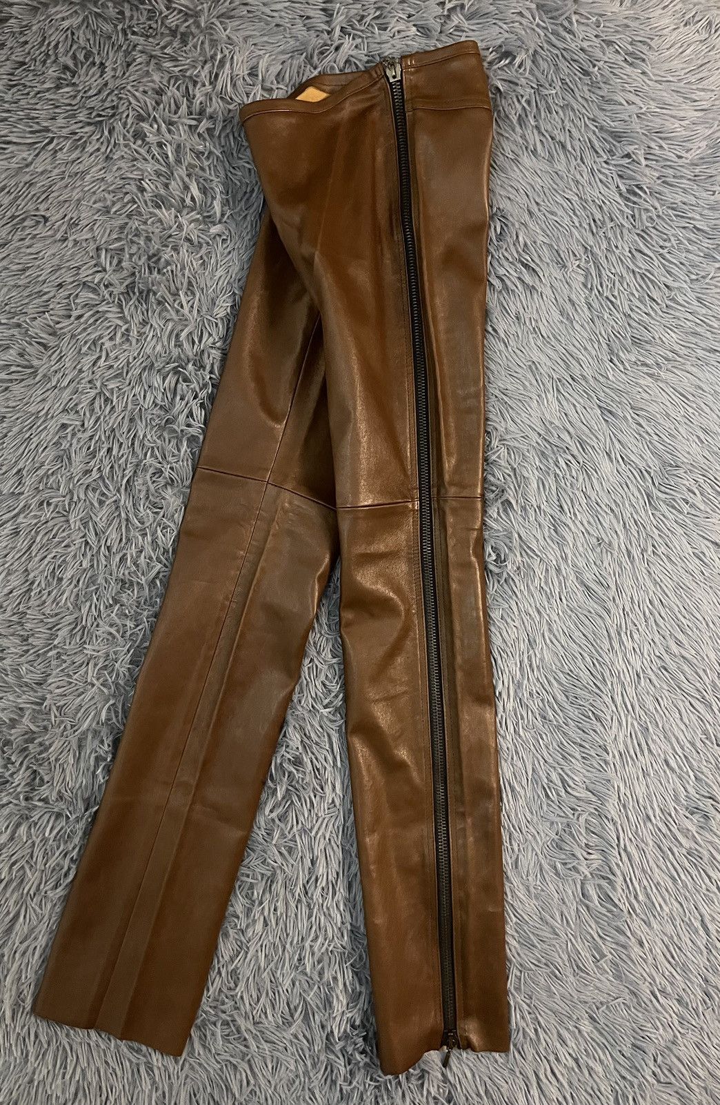Genuine Leather × plein sud Plain Sud Avant Garde zipped real leather pants Size 26" / US 2 / IT 38 - 10 Thumbnail