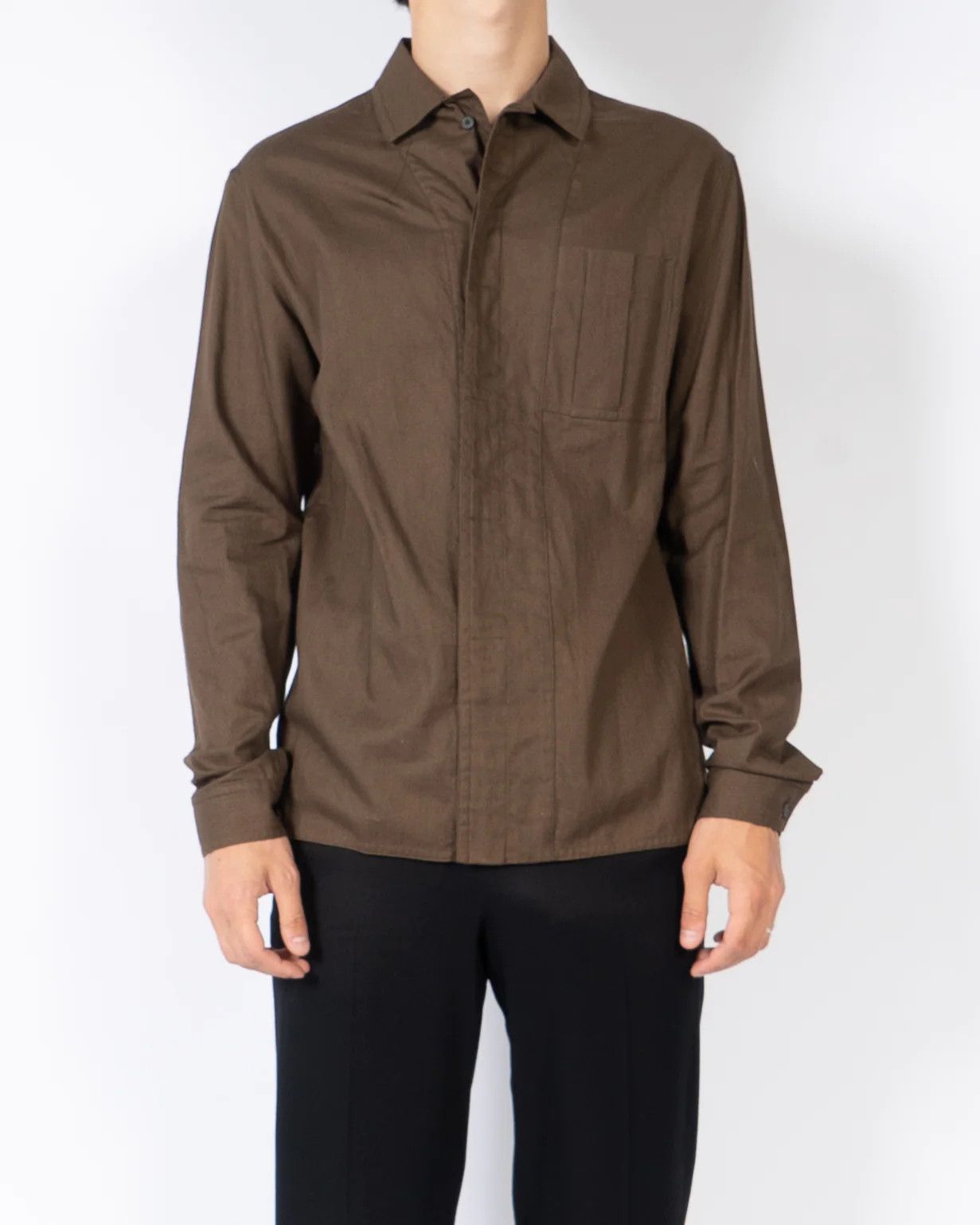 Haider Ackermann FW17 Brown Cotton Army Shirt Size US S / EU 44-46 / 1 - 1 Thumbnail