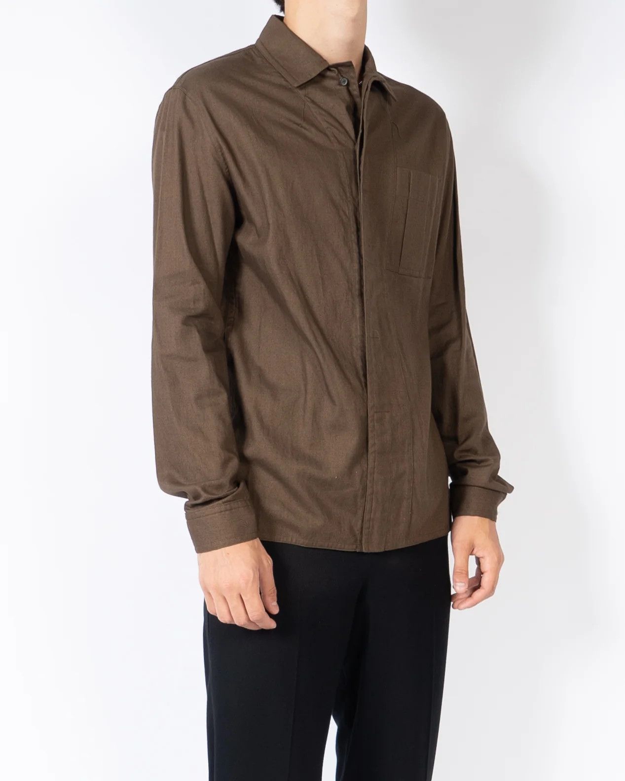 Haider Ackermann FW17 Brown Cotton Army Shirt Size US S / EU 44-46 / 1 - 2 Thumbnail
