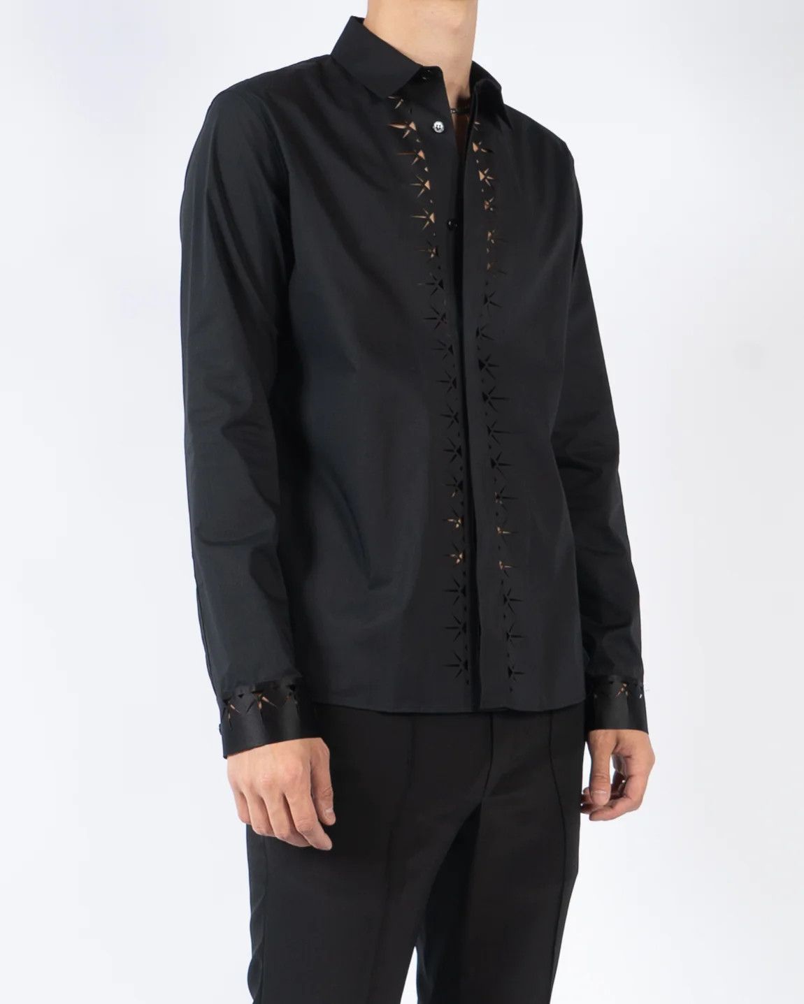 Haider Ackermann SS19 Black Lasercut Front Shirt Size US XS / EU 42 / 0 - 2 Thumbnail