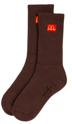 Travis Scott Travis Scott McDonalds CJ Arches Socks Brown Pair Crew Size ONE SIZE - 1 Thumbnail