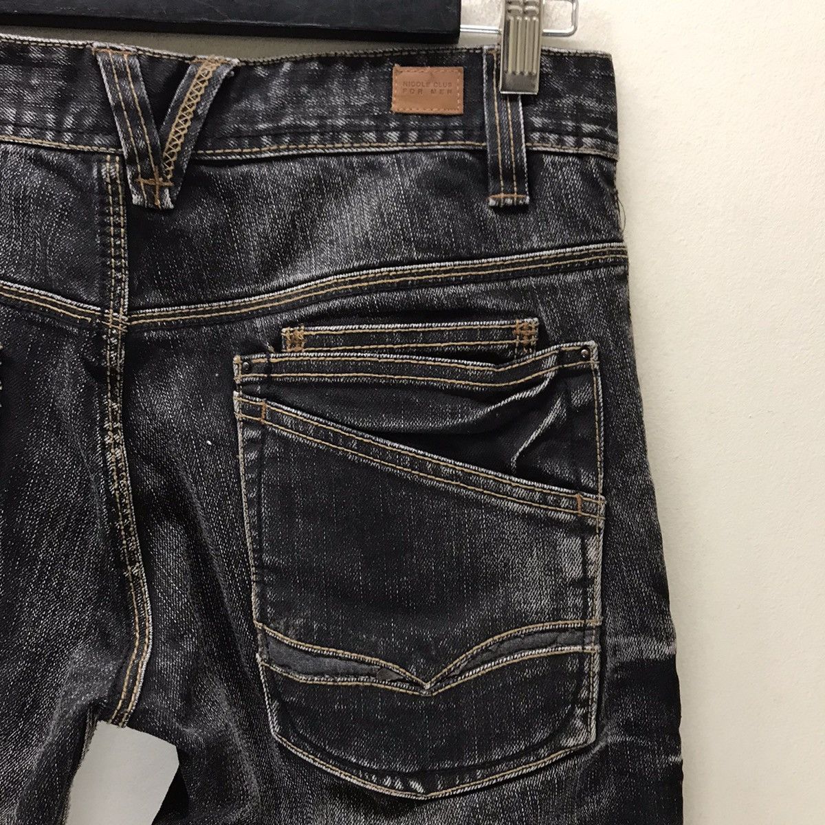Nicole Club Nicole Club For Men Distressed Denim Acid Wash MultiPocket Size US 31 - 13 Thumbnail