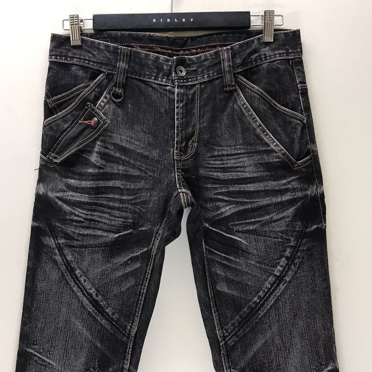 Nicole Club Nicole Club For Men Distressed Denim Acid Wash MultiPocket Size US 31 - 3 Thumbnail