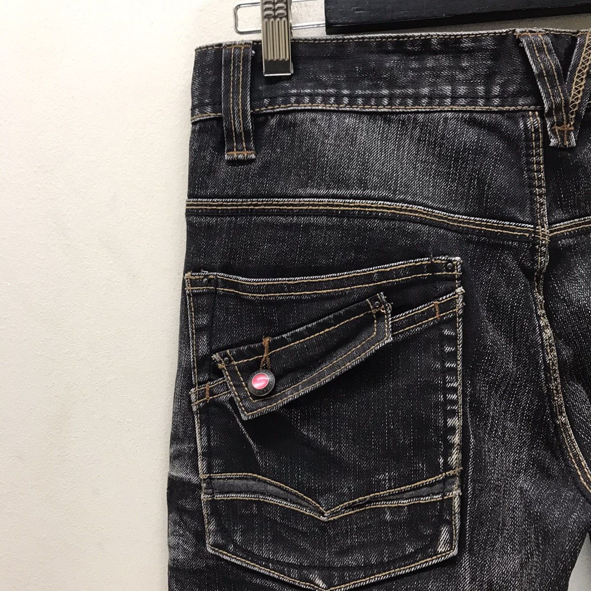 Nicole Club Nicole Club For Men Distressed Denim Acid Wash MultiPocket Size US 31 - 12 Thumbnail