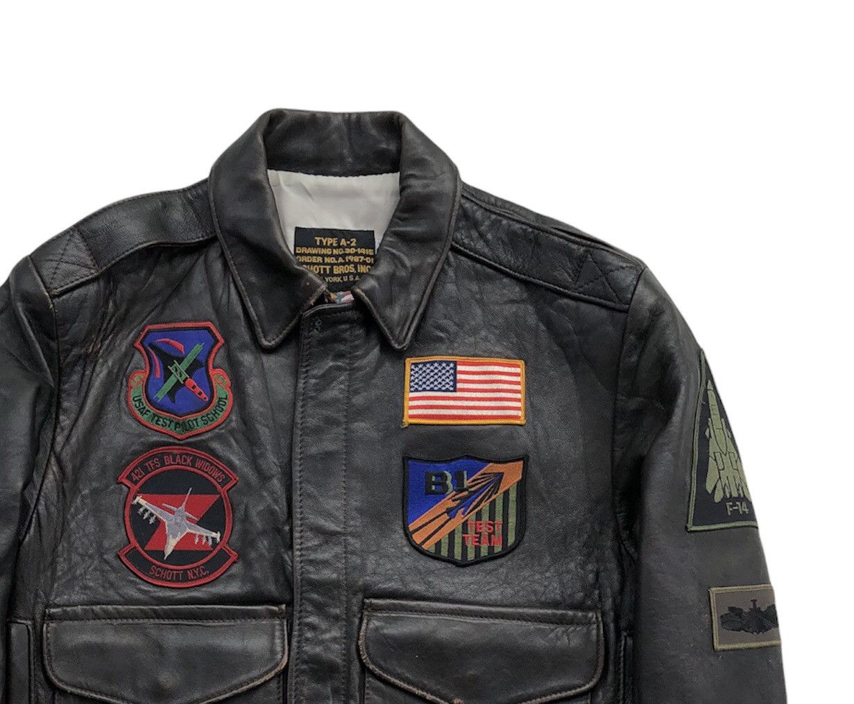 Schott Vtg 80s Schott Bross Type A-2 Leather Flight Jacket Patches Size US M / EU 48-50 / 2 - 5 Thumbnail
