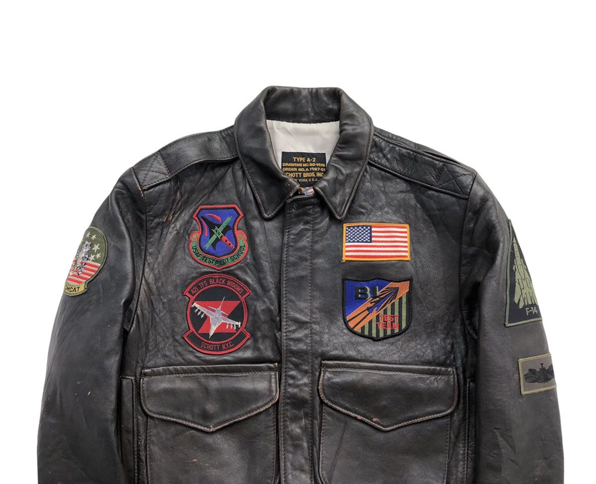 Schott Vtg 80s Schott Bross Type A-2 Leather Flight Jacket Patches Size US M / EU 48-50 / 2 - 8 Thumbnail