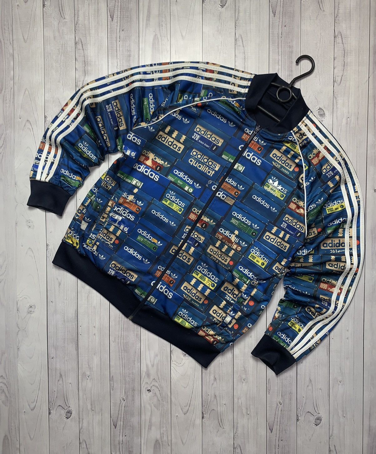 Vintage Vintage adidas bomber boxes monogram rare jacket reversible Size US XL / EU 56 / 4 - 1 Thumbnail