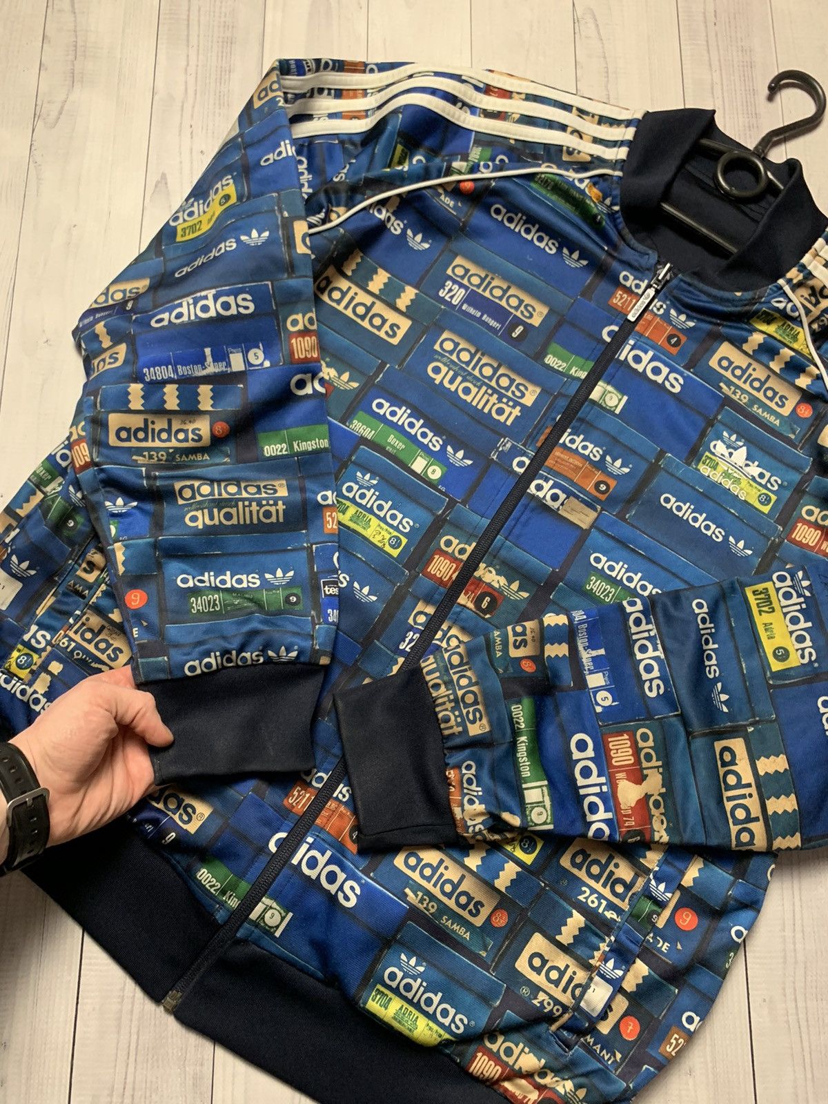 Vintage Vintage adidas bomber boxes monogram rare jacket reversible Size US XL / EU 56 / 4 - 5 Thumbnail