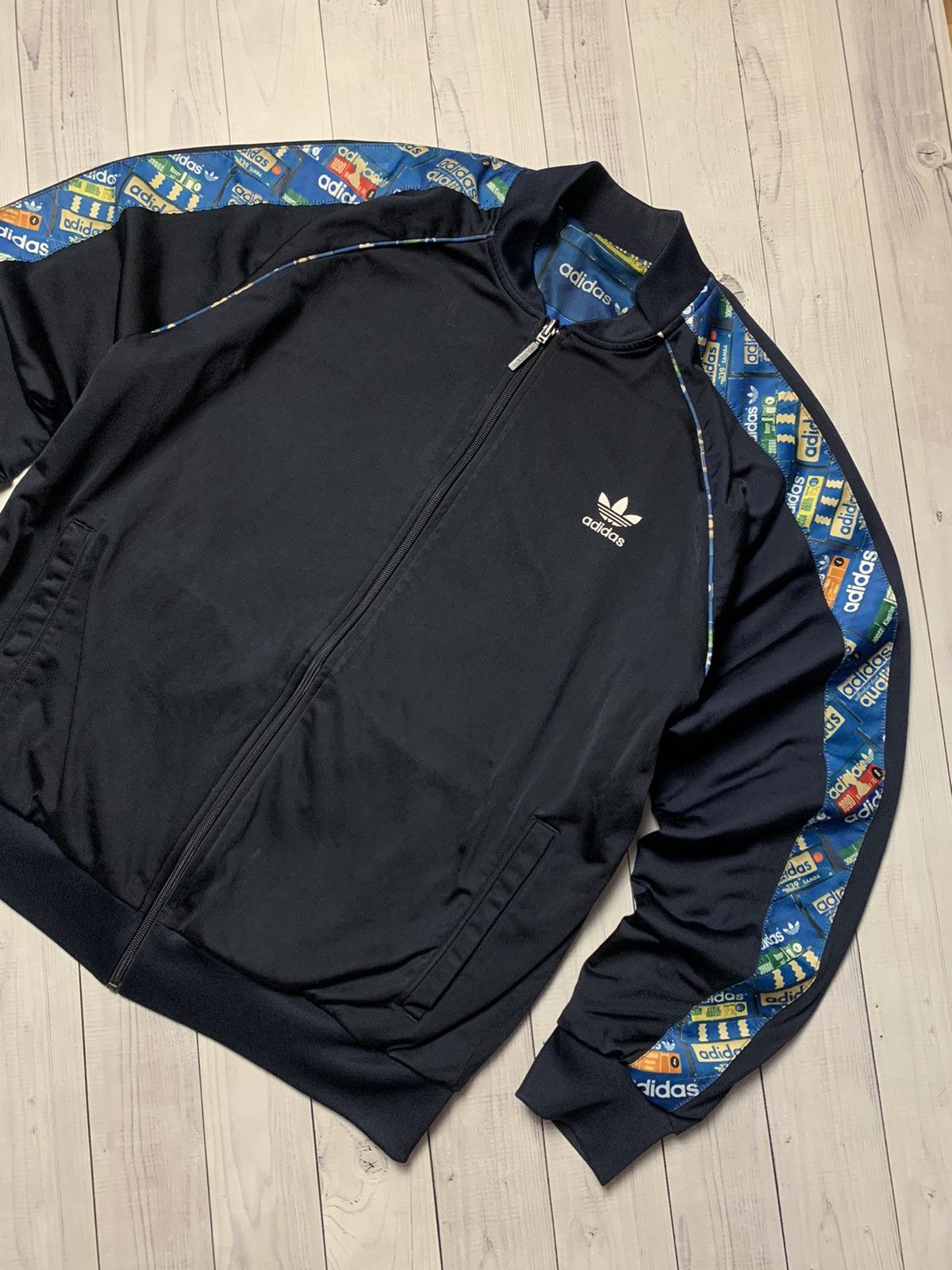 Vintage Vintage adidas bomber boxes monogram rare jacket reversible Size US XL / EU 56 / 4 - 11 Thumbnail