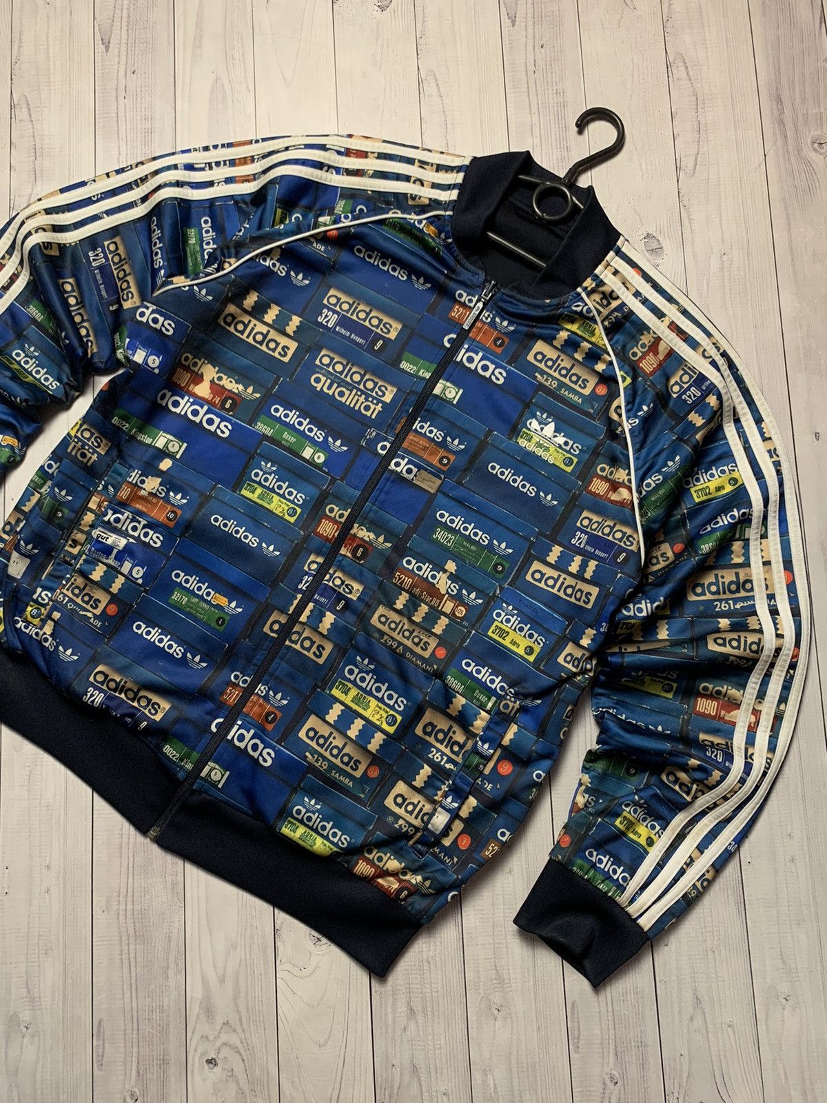 Vintage Vintage adidas bomber boxes monogram rare jacket reversible Size US XL / EU 56 / 4 - 3 Thumbnail