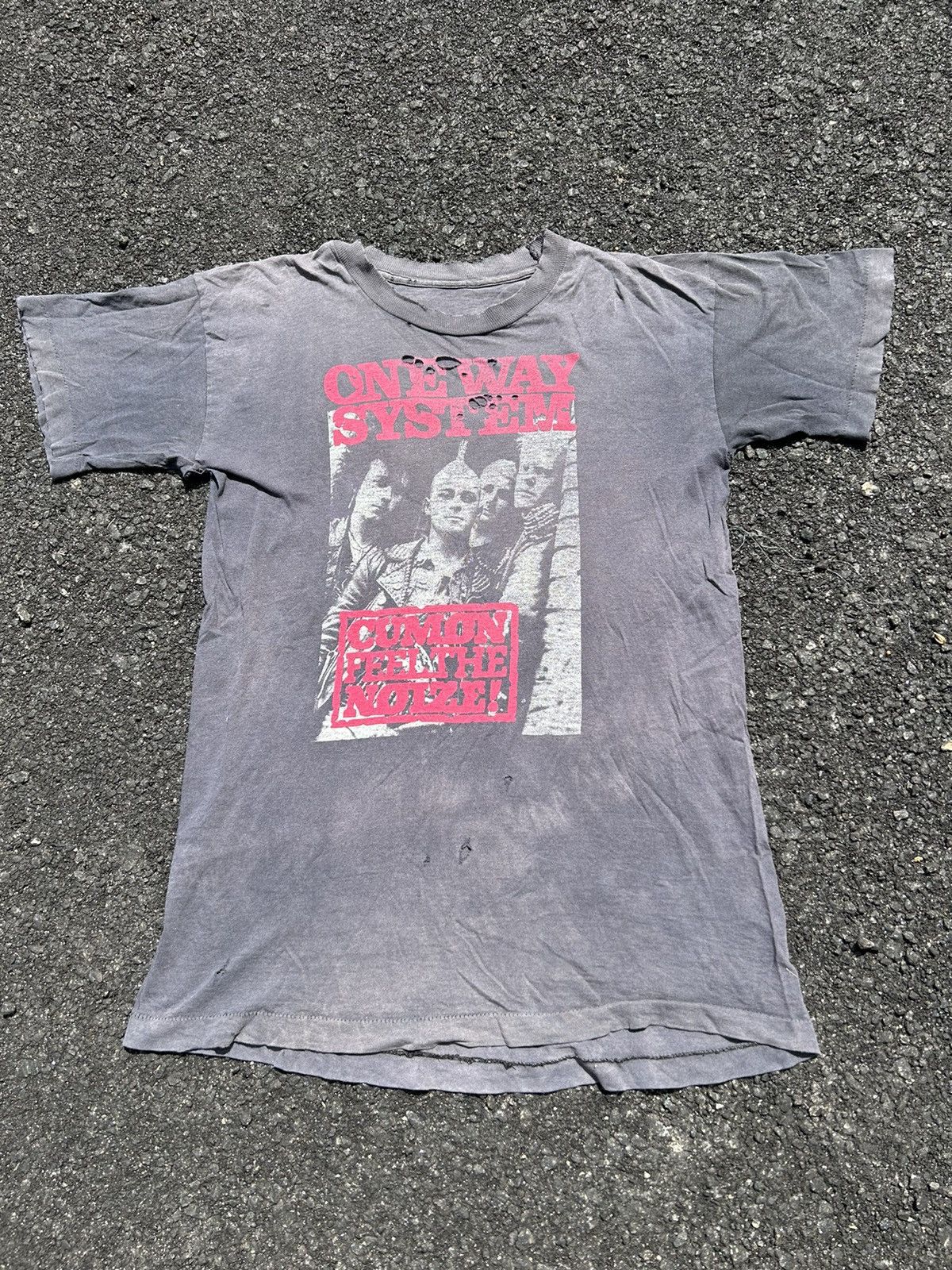 image of Rare 80's One Way System Punk Rock in Black, Men's (Size Medium)