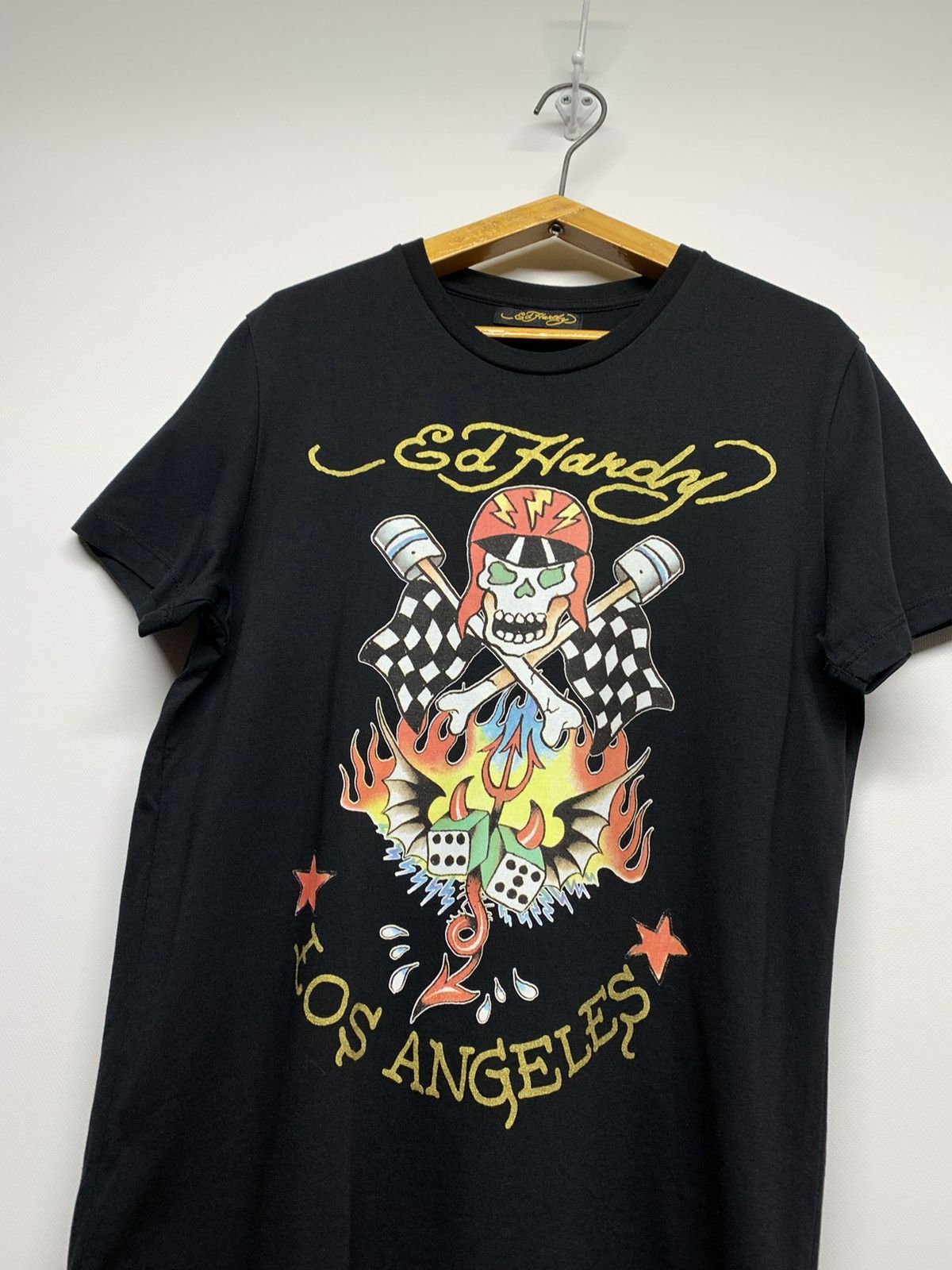 Christian Audigier × Ed Hardy × Vintage Vintage Skull ☠️ Y2k Fire🔥 Ed Hardy T-Shirt 00’s Size US S / EU 44-46 / 1 - 3 Thumbnail