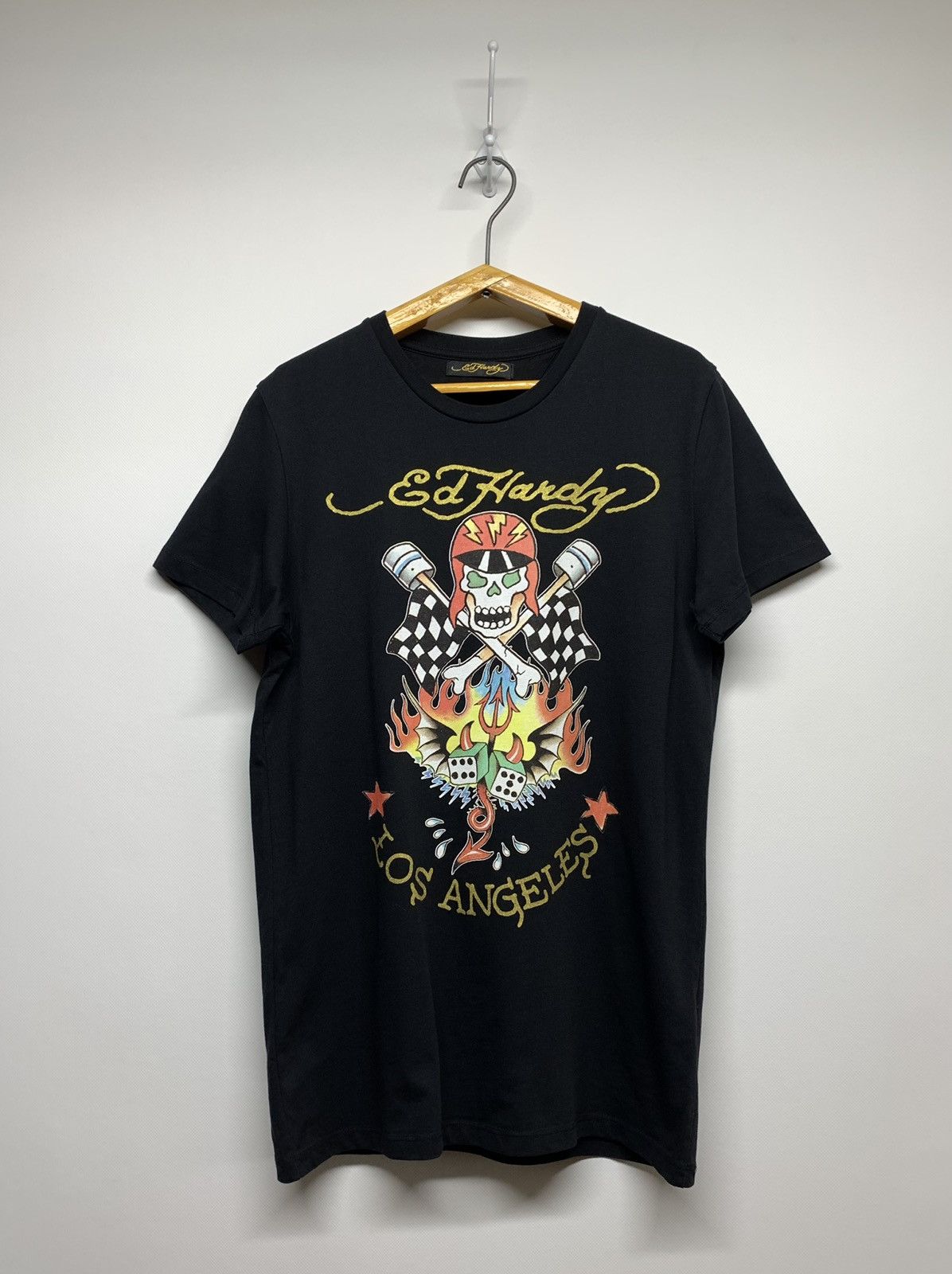 Christian Audigier × Ed Hardy × Vintage Vintage Skull ☠️ Y2k Fire🔥 Ed Hardy T-Shirt 00’s Size US S / EU 44-46 / 1 - 1 Thumbnail