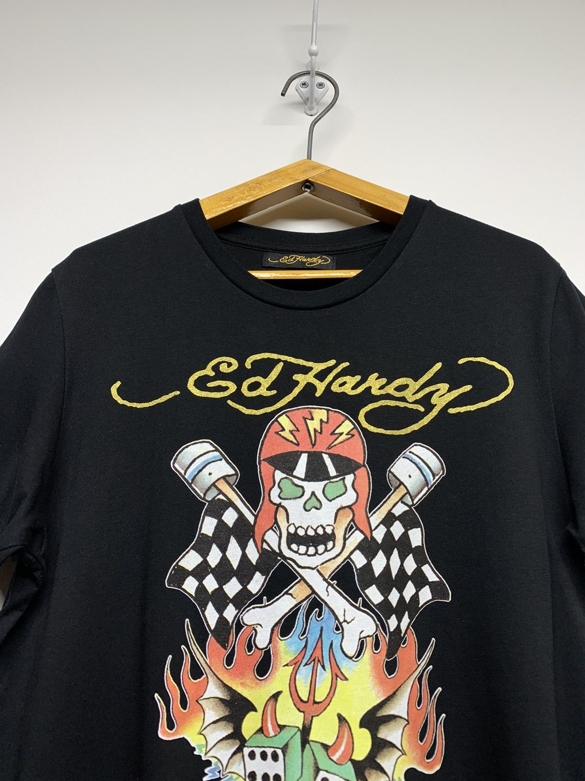 Christian Audigier × Ed Hardy × Vintage Vintage Skull ☠️ Y2k Fire🔥 Ed Hardy T-Shirt 00’s Size US S / EU 44-46 / 1 - 2 Thumbnail
