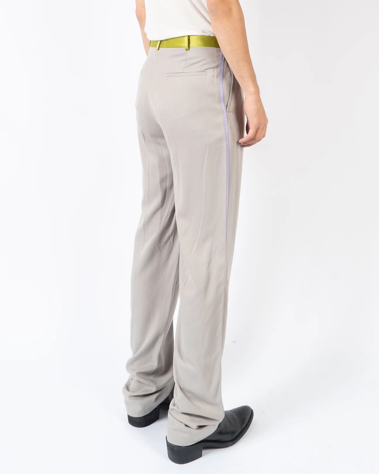 Haider Ackermann SS20 Grey Trousers with Green Taroni Waist Size US 32 / EU 48 - 4 Thumbnail