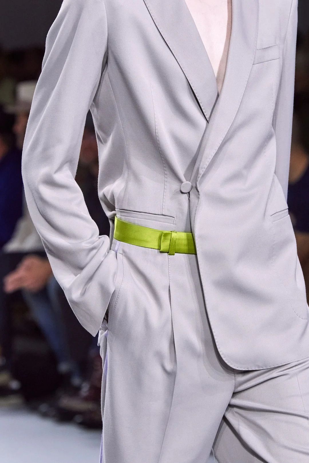 Haider Ackermann SS20 Grey Trousers with Green Taroni Waist Size US 32 / EU 48 - 7 Thumbnail