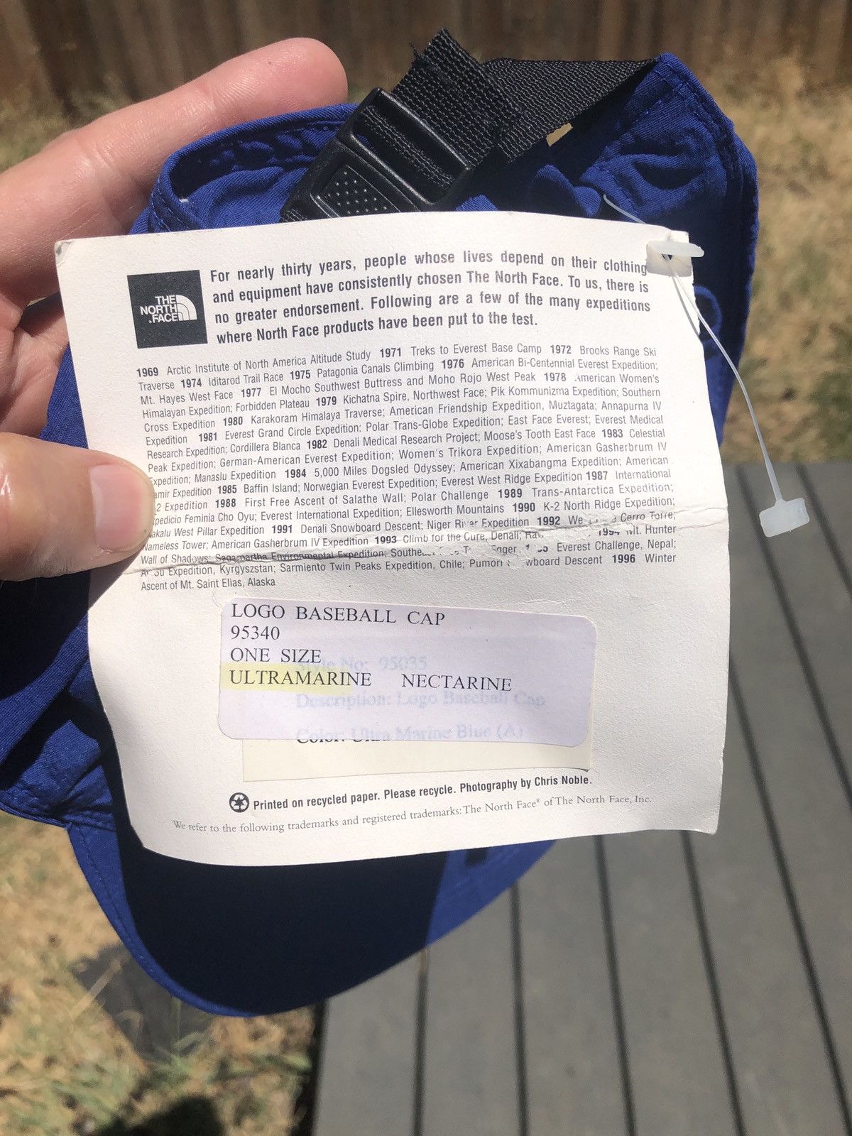 The North Face × Vintage Dead Stock Blue North Face Ultramarine Nylon 6 Panel Hat NWT Size ONE SIZE - 4 Thumbnail