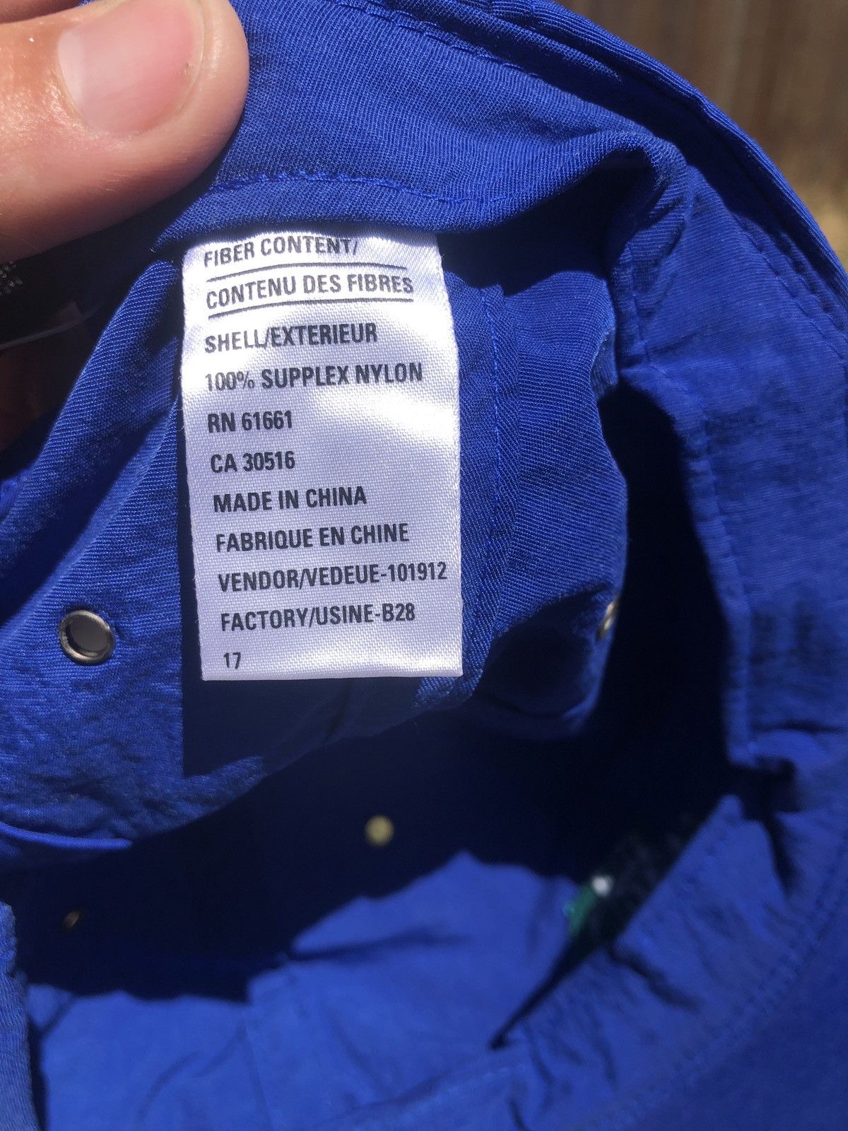 The North Face × Vintage Dead Stock Blue North Face Ultramarine Nylon 6 Panel Hat NWT Size ONE SIZE - 3 Thumbnail