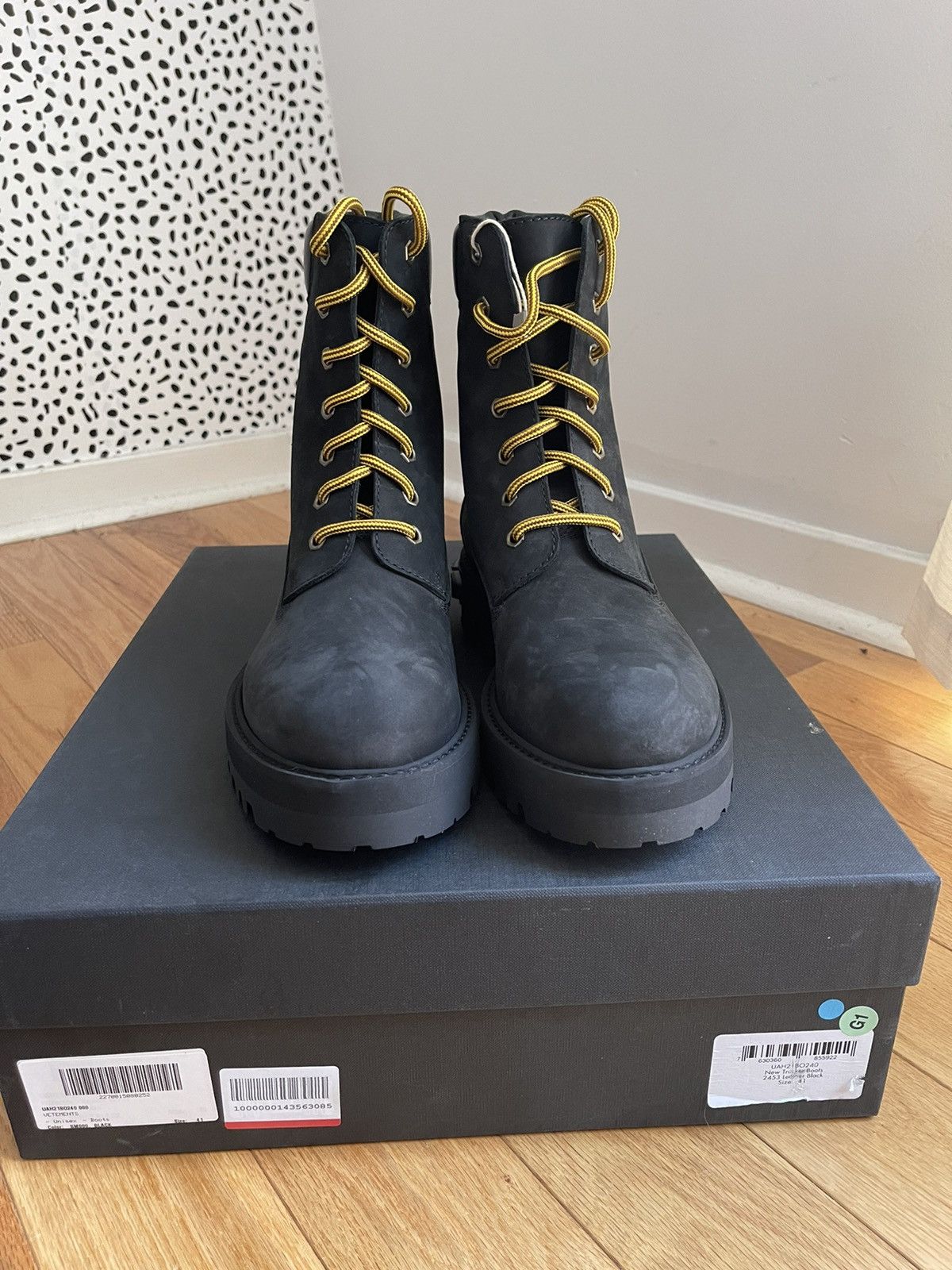 Vetements Trucker Suede Lace Up Ankle Boots