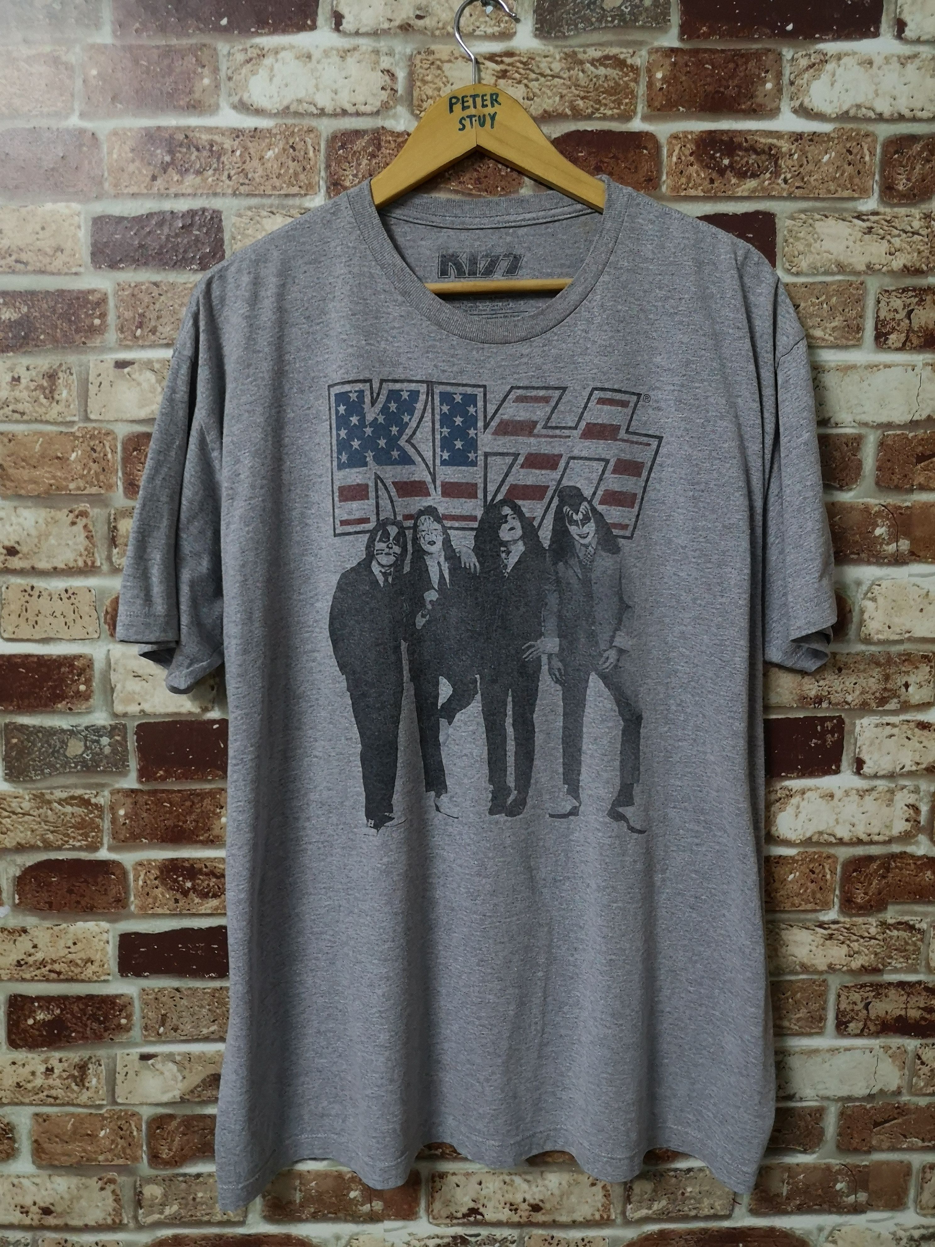image of Kiss Band Tee Good Material in Grey, Men's (Size 2XL)