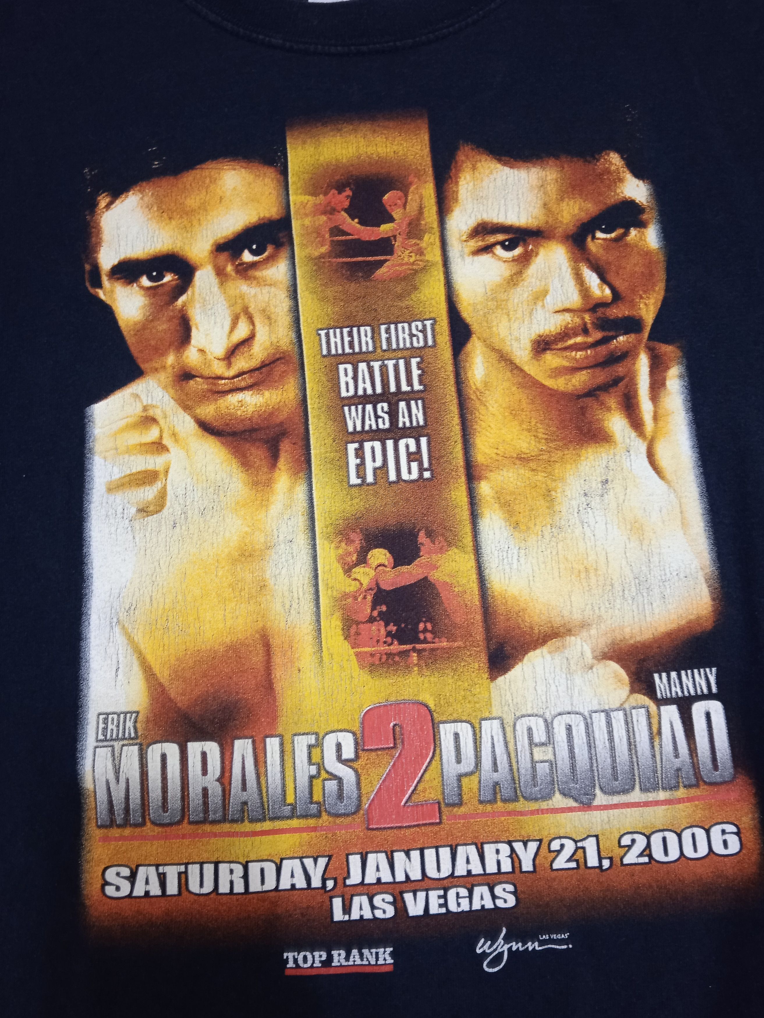 Vintage Vintage 00s Erik Morales Vs Manny Pacquiao T-Shirt Boxing Size US L / EU 52-54 / 3 - 3 Thumbnail