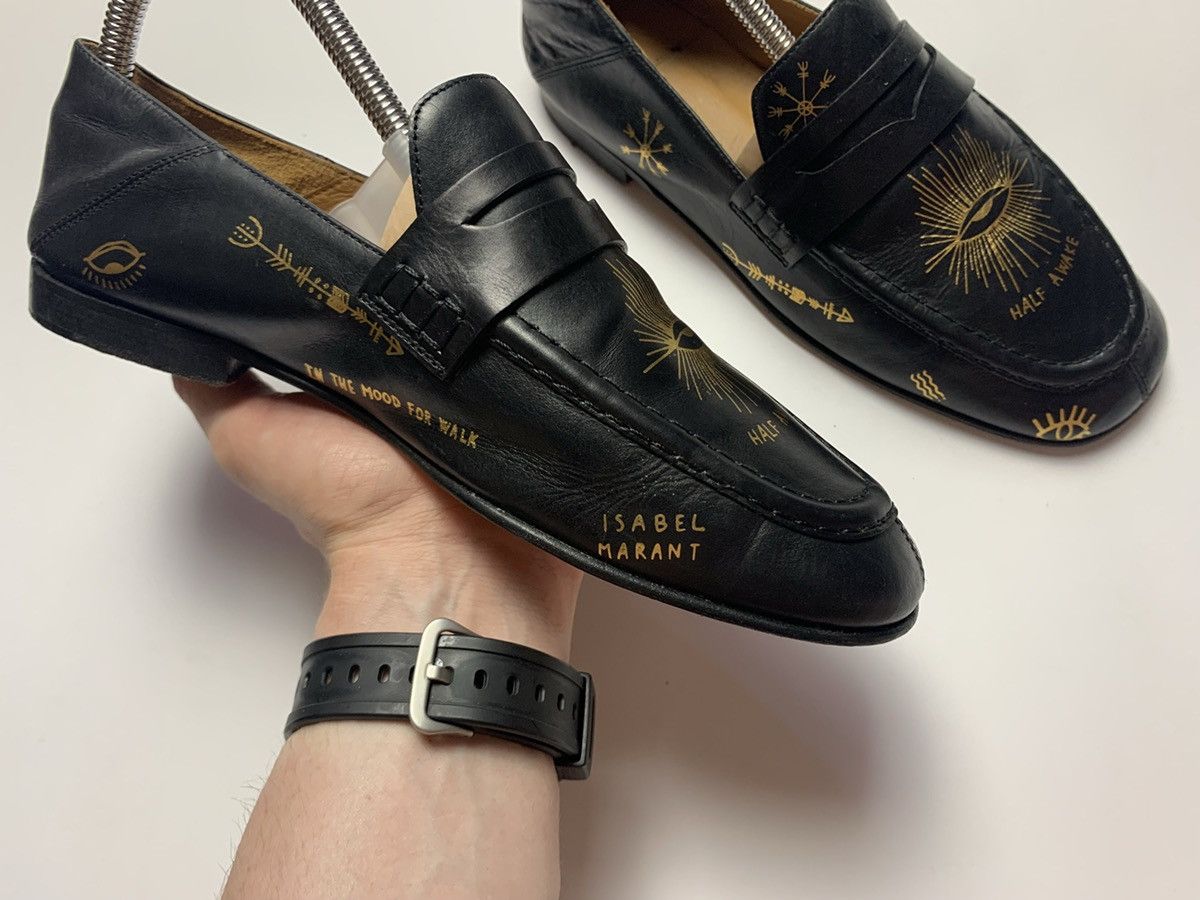 Isabel Marant × Vintage Isabel Marant leather shoes rare gold logo Size US 6.5 / EU 39-40 - 11 Thumbnail