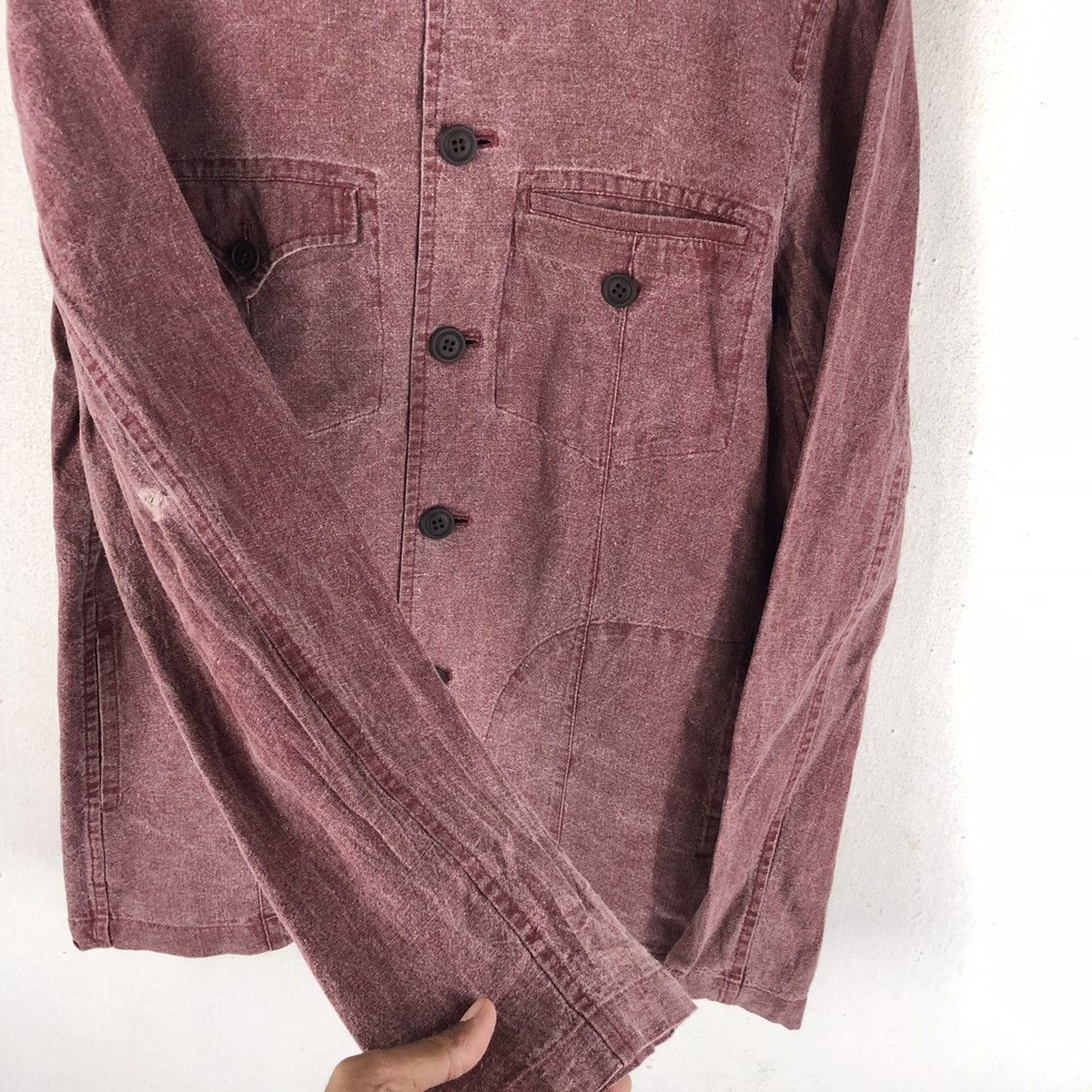 291295=Homme 🔥291295=HOMME LINEN BUTTON UP SHIRT JACKET MADE IN JAPAN Size US L / EU 52-54 / 3 - 6 Thumbnail