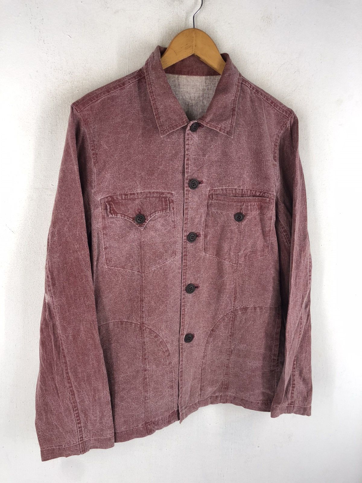 291295=Homme 🔥291295=HOMME LINEN BUTTON UP SHIRT JACKET MADE IN JAPAN Size US L / EU 52-54 / 3 - 4 Thumbnail