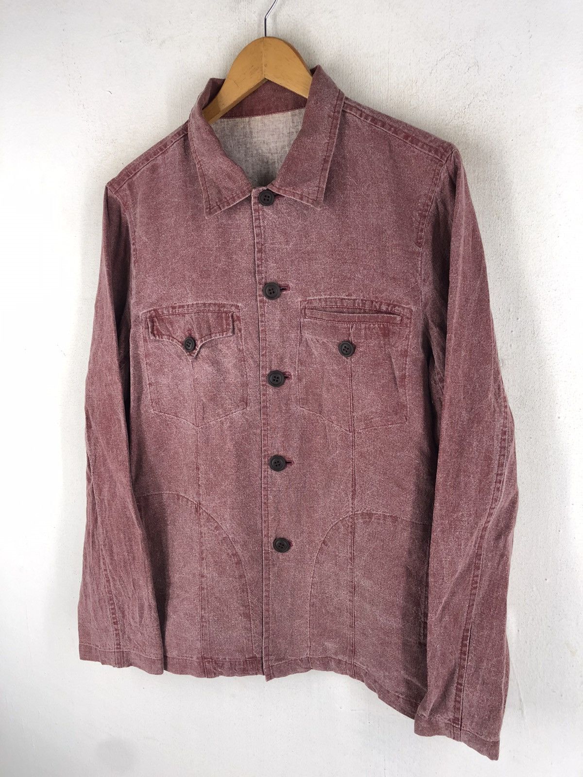 291295=Homme 🔥291295=HOMME LINEN BUTTON UP SHIRT JACKET MADE IN JAPAN Size US L / EU 52-54 / 3 - 5 Thumbnail