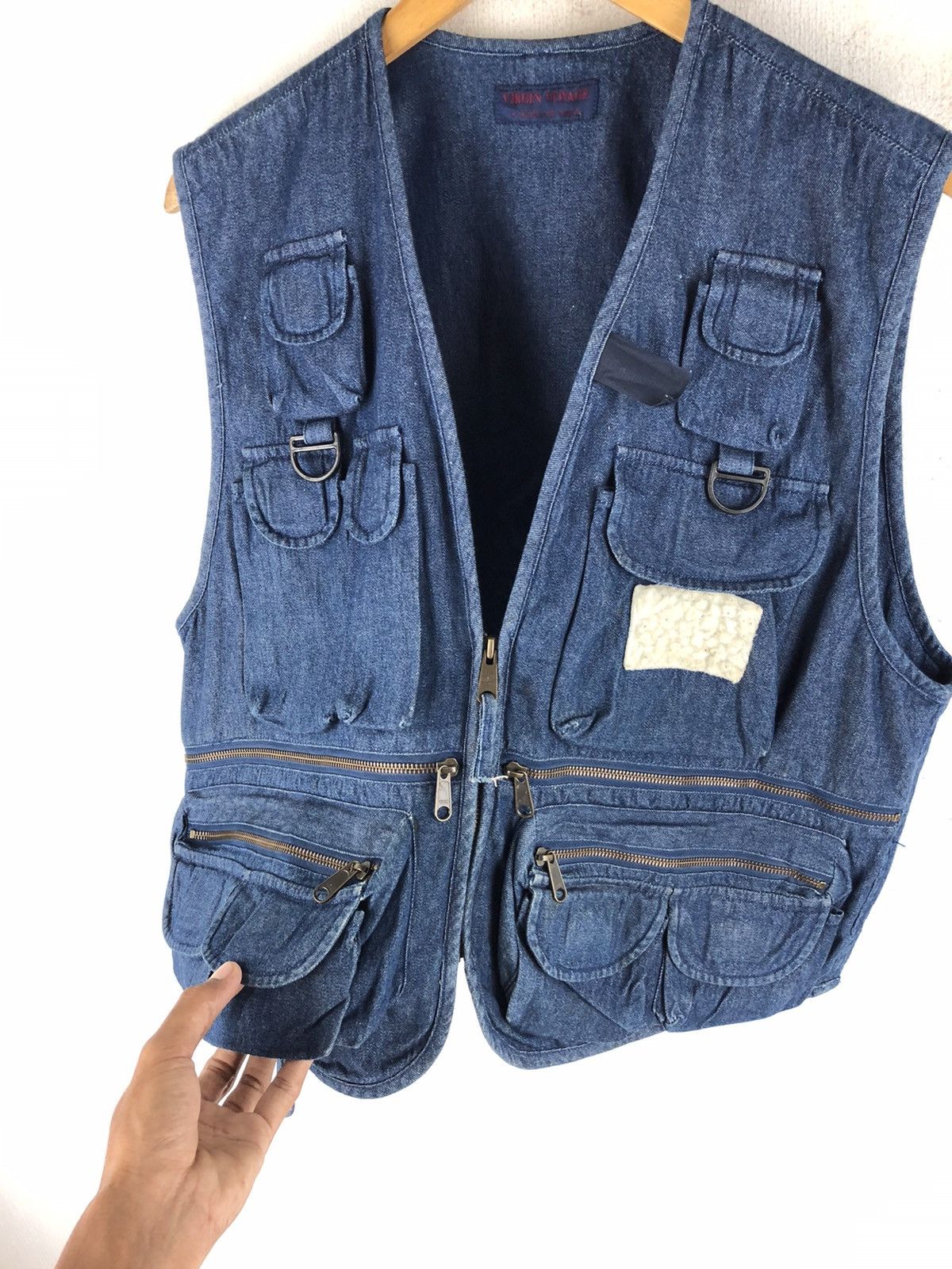 Japanese Brand 🔥VIRGIN VOYAGE MULTI POCKET SURVIVAL TACTICAL DENIM VEST Size US L / EU 52-54 / 3 - 4 Thumbnail