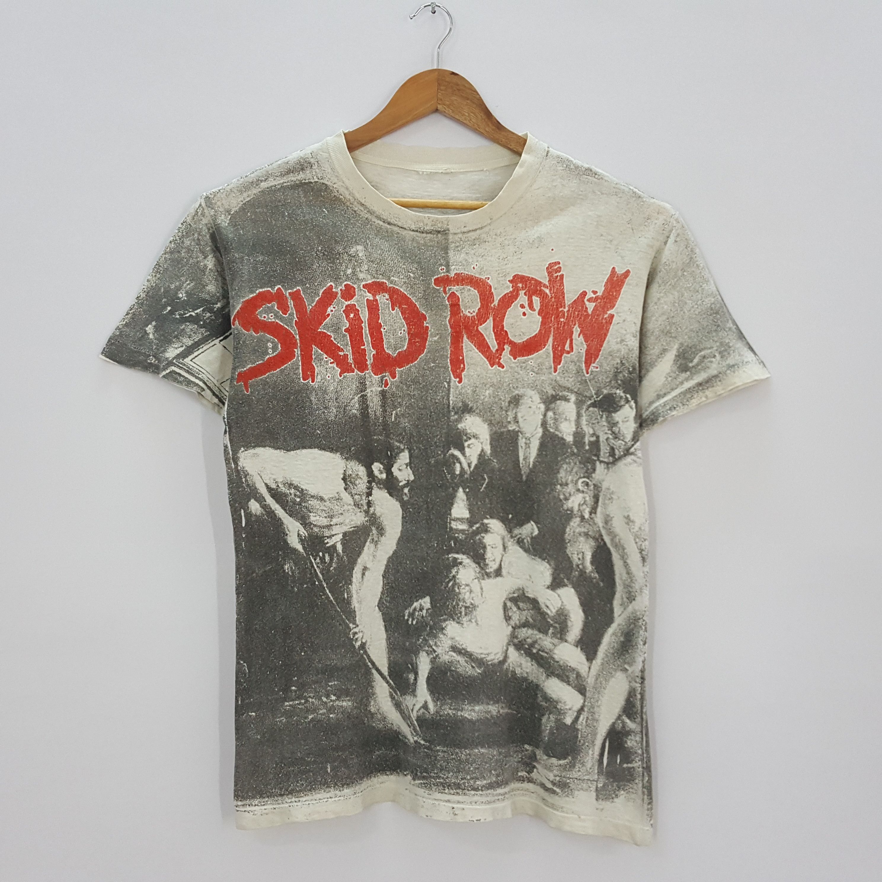 Vintage 90's SKID ROW US Heavy Matel Band Full Print Tees