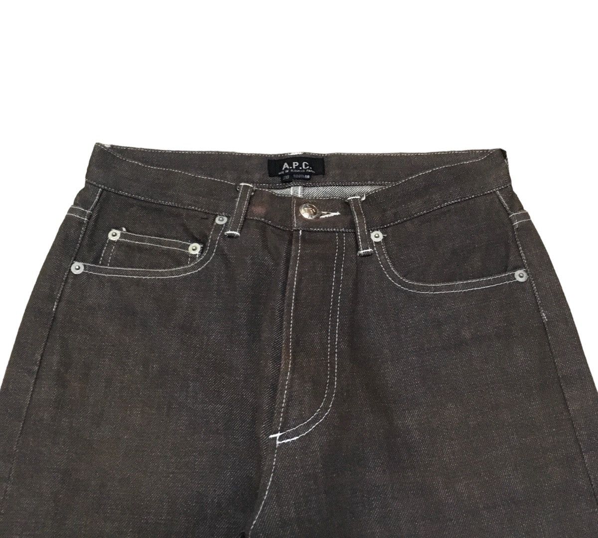 If Six Was Nine Rare Design Vintage Brand APC Selvedge Waxed Jeans 1990s Size US 28 / EU 44 - 6 Thumbnail