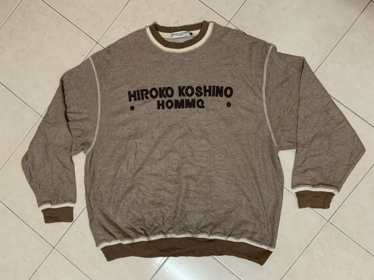 Hiroko Koshino Homme × Japanese Brand × Vintage Hiroko koshino Homme Big Logo sweatshirt Size US L / EU 52-54 / 3 - 3 Thumbnail