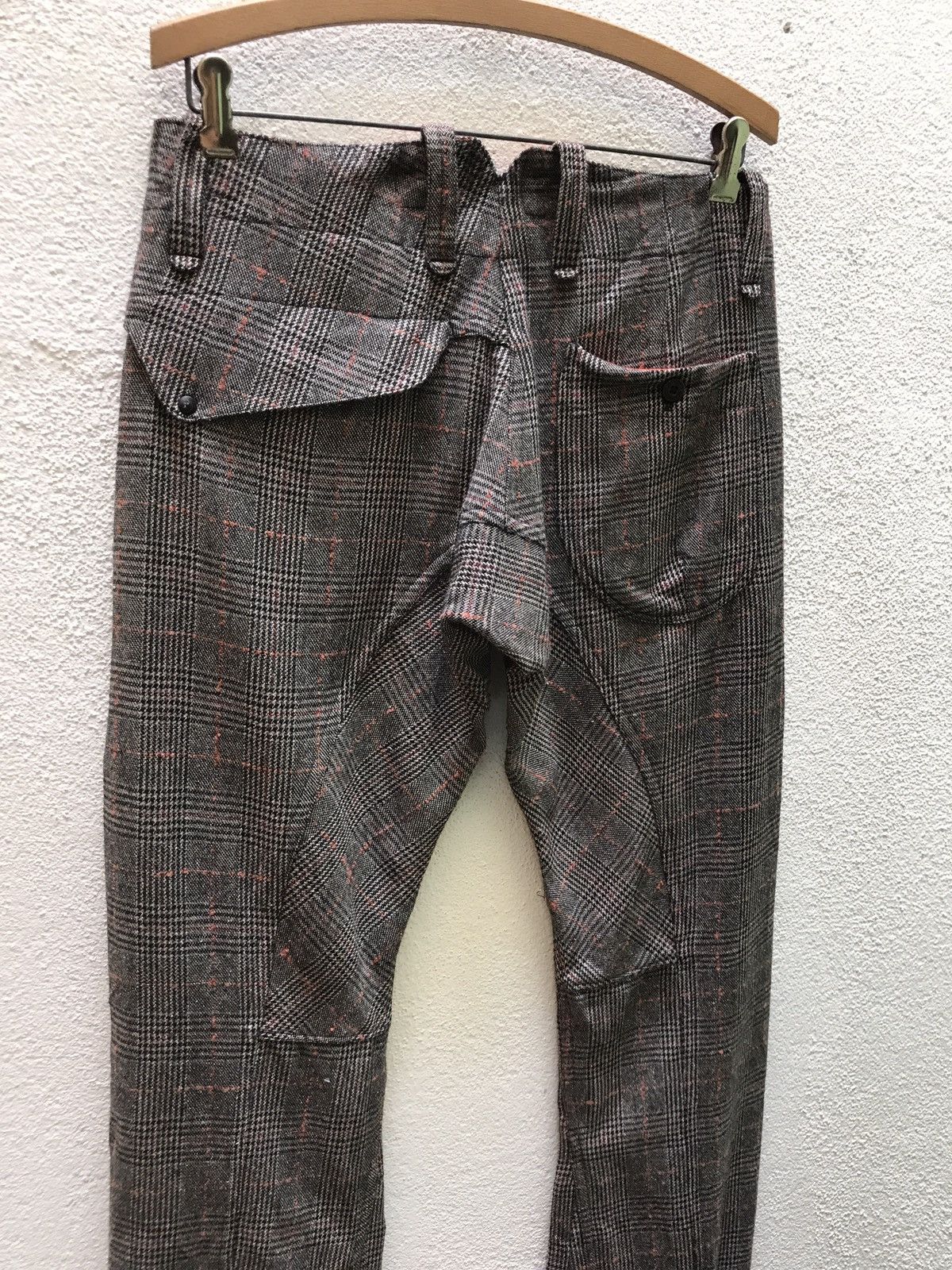Designer MAKTIG WOOL CHECK MADRAS TROUSER CARGO PANTS Size US 29 - 9 Thumbnail