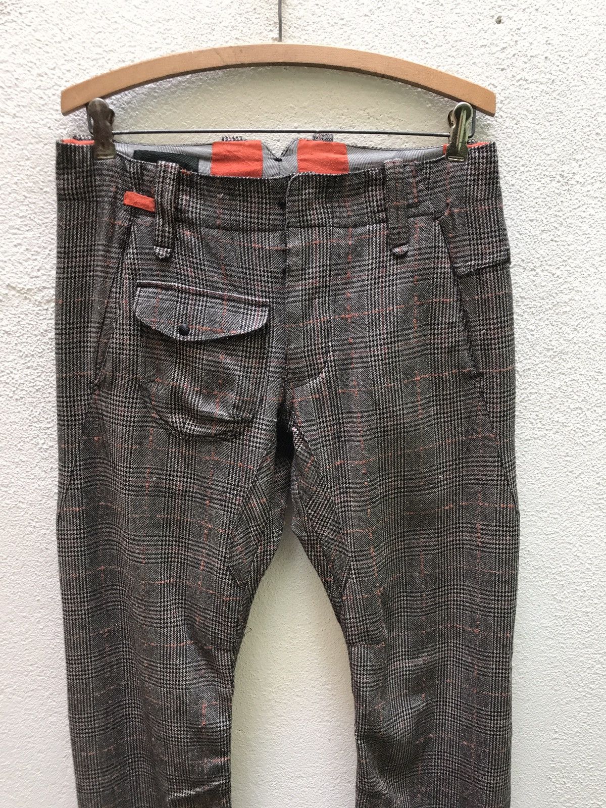 Designer MAKTIG WOOL CHECK MADRAS TROUSER CARGO PANTS Size US 29 - 5 Thumbnail